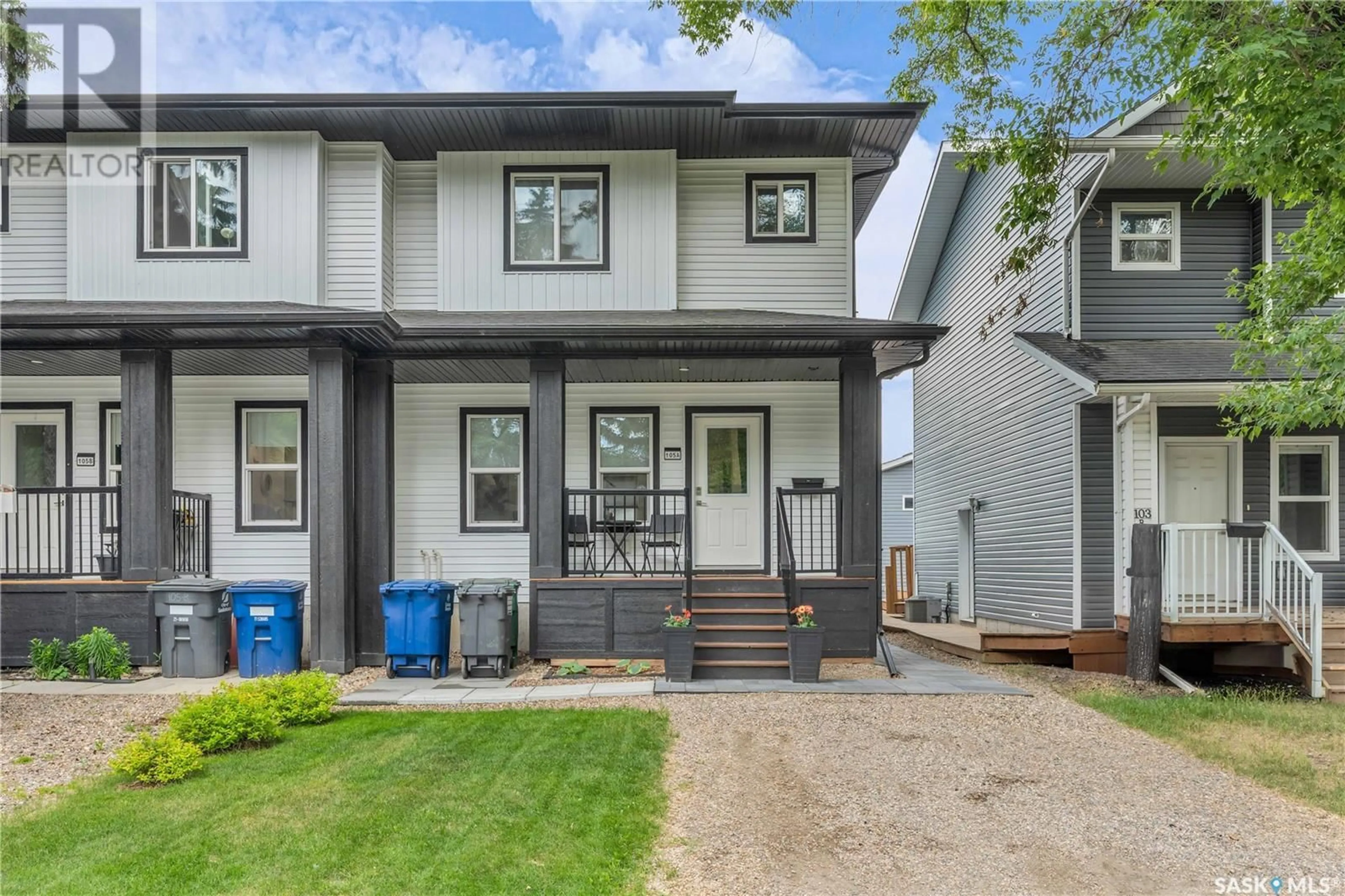 Home with vinyl exterior material, street for 105A EVANS STREET, Saskatoon Saskatchewan S7N2B1