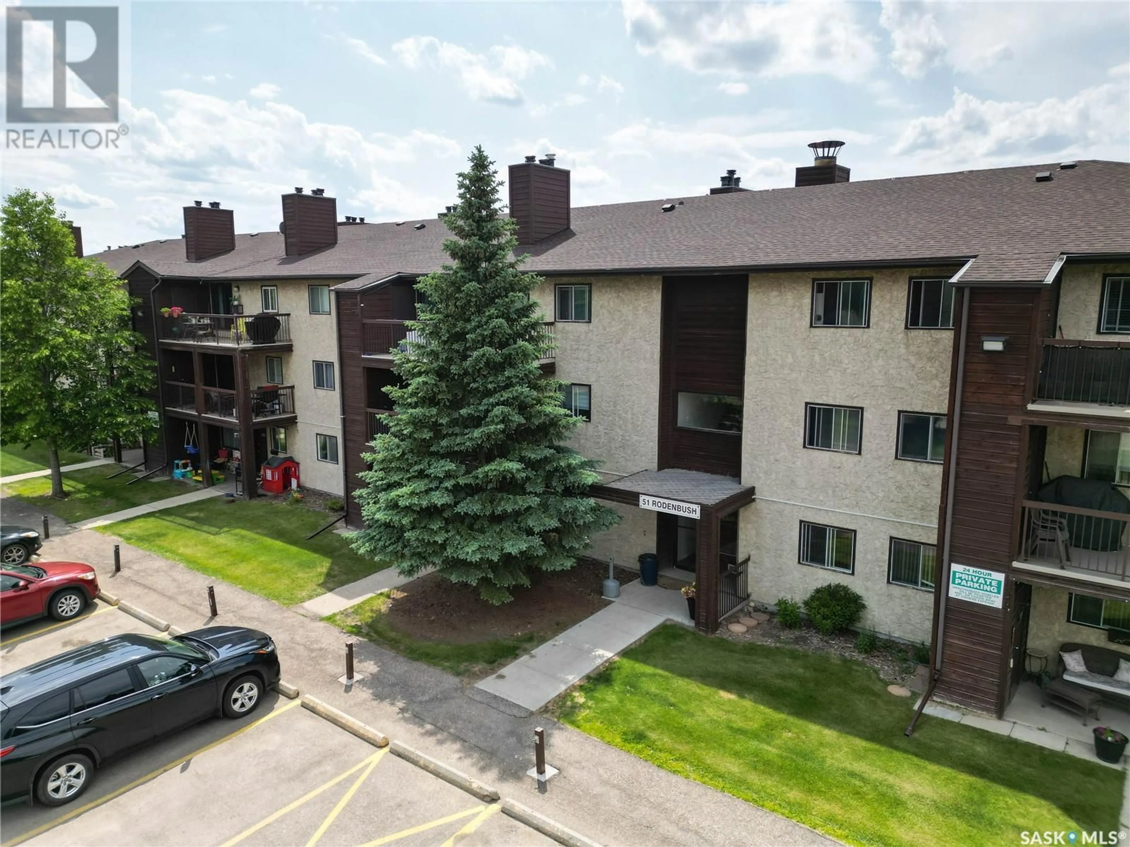A pic from outside/outdoor area/front of a property/back of a property/a pic from drone, mountain view for 51 - 303 RODENBUSH DRIVE, Regina Saskatchewan S4R8C7