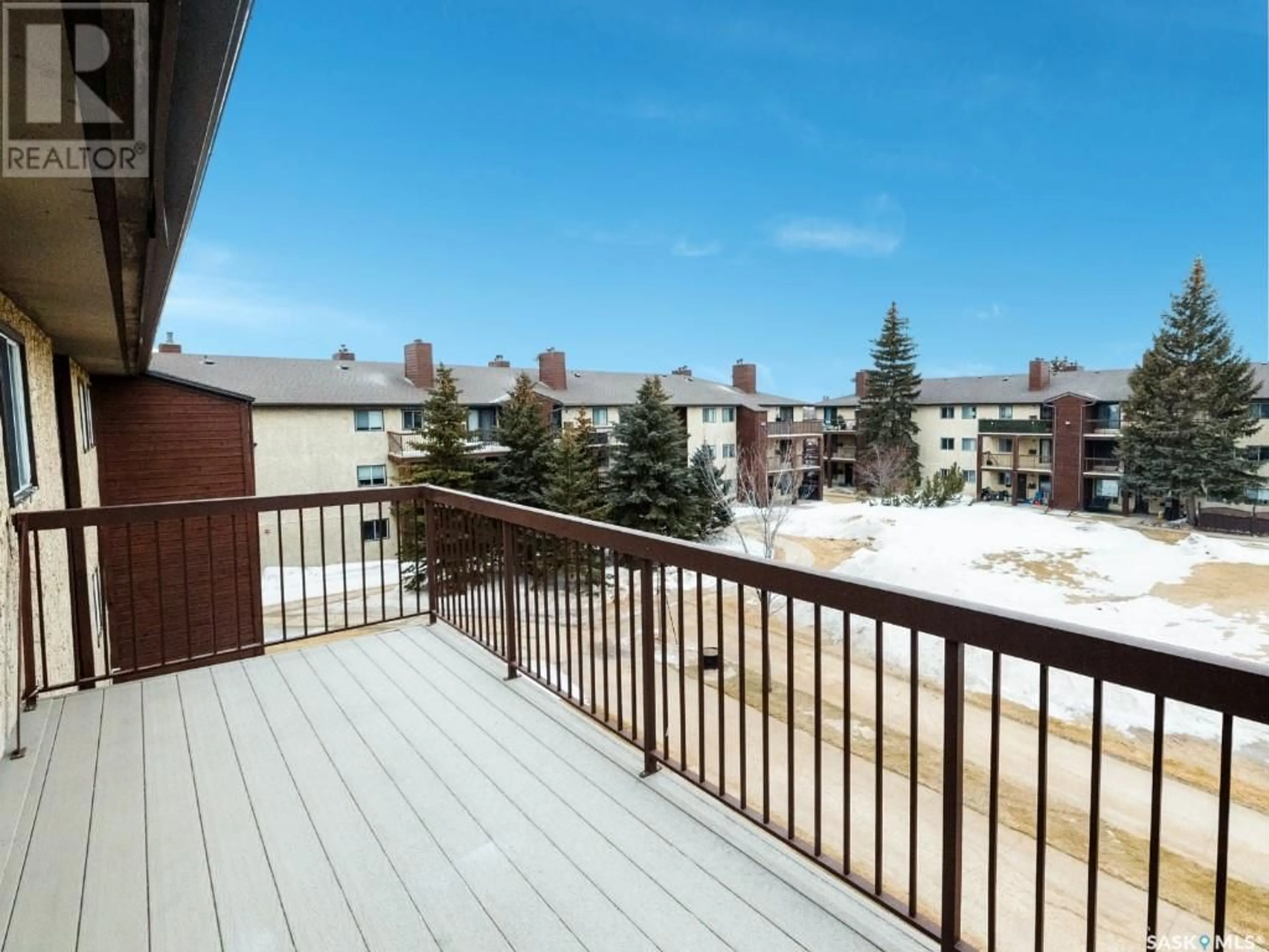 Balcony in the apartment, city buildings view from balcony for 51 - 303 RODENBUSH DRIVE, Regina Saskatchewan S4R8C7