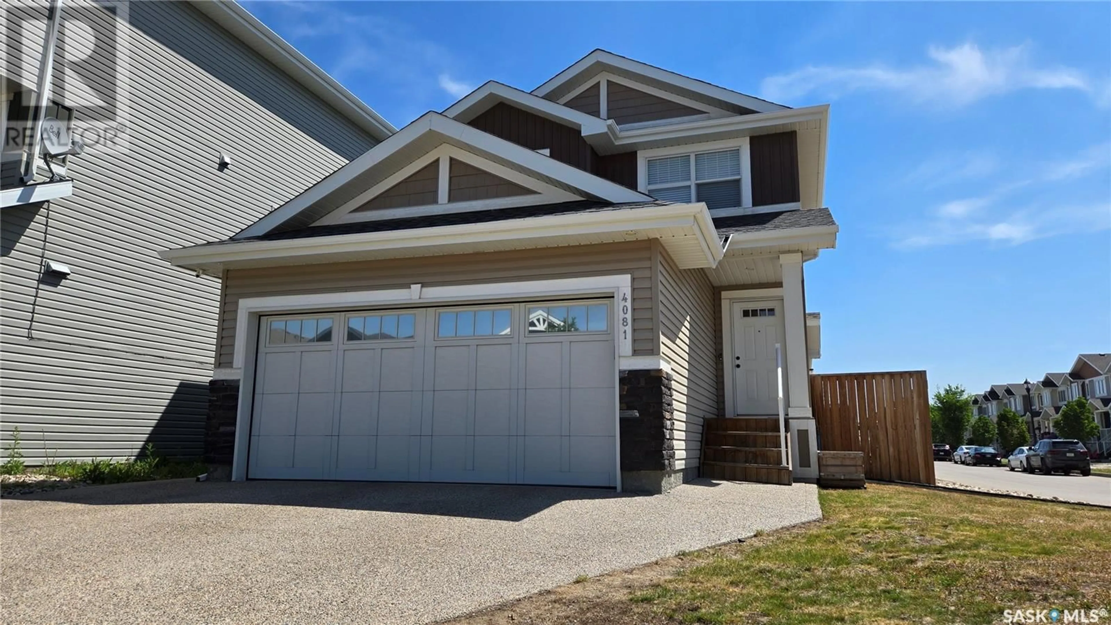 Home with vinyl exterior material, street for 4081 DELHAYE WAY, Regina Saskatchewan S4W0N3