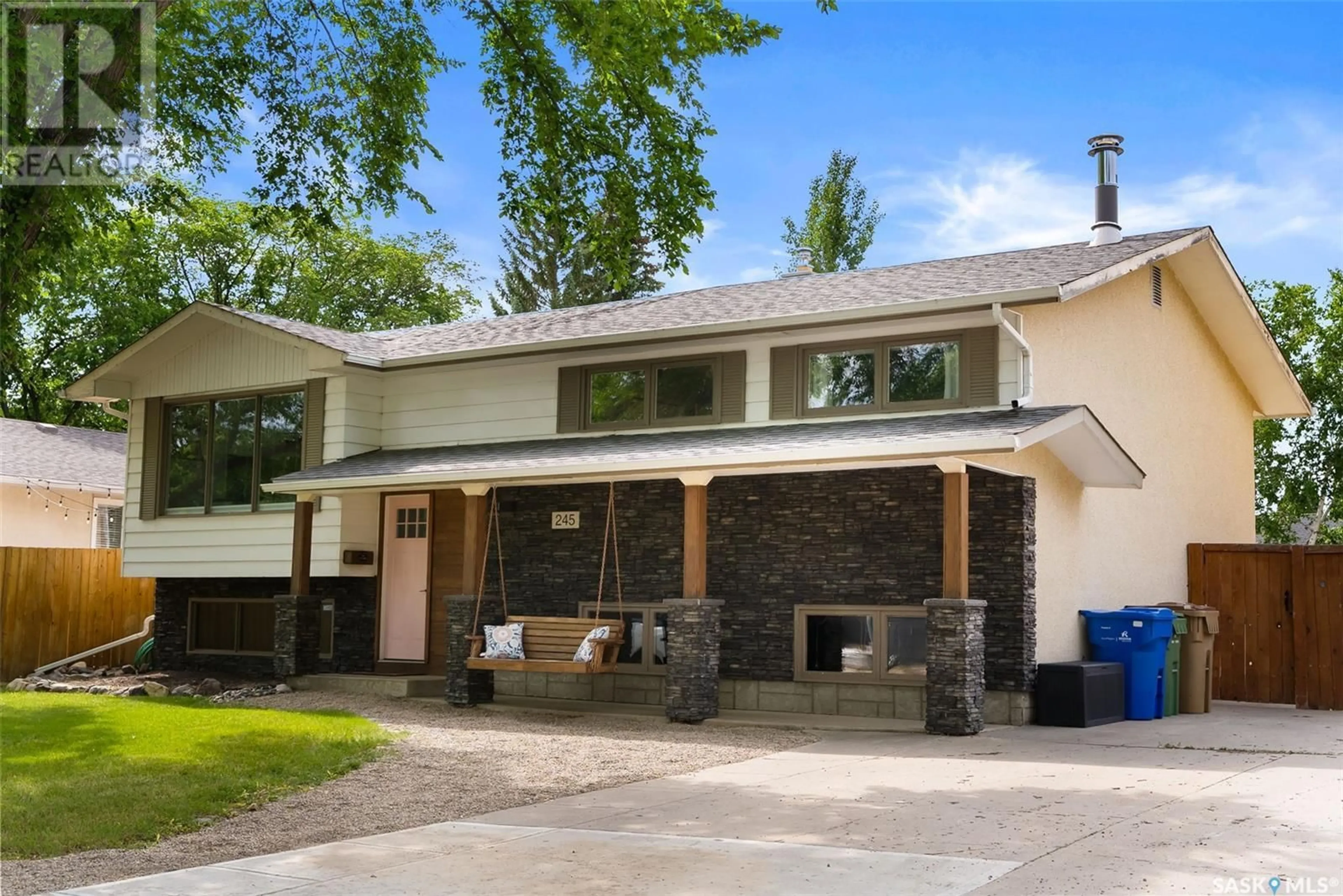 Home with vinyl exterior material, street for 245 HABKIRK DRIVE, Regina Saskatchewan S4S5W1