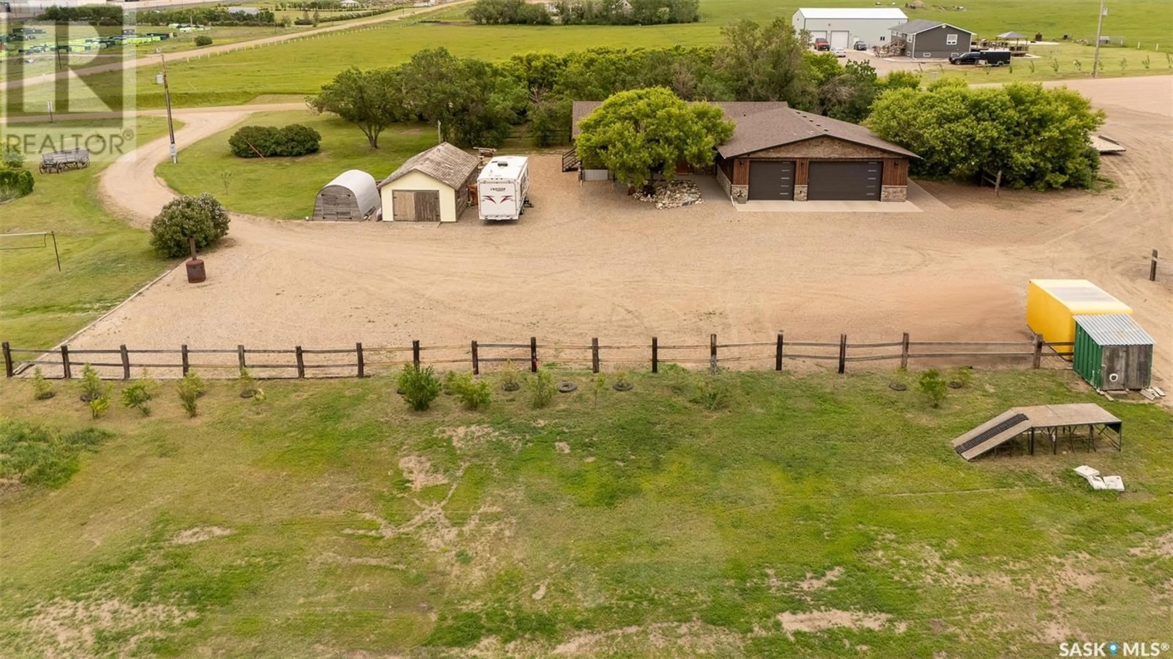 A pic from outside/outdoor area/front of a property/back of a property/a pic from drone, unknown for PAULHUS ACREAGE, Moose Jaw Rm No. 161 Saskatchewan S6H1V3