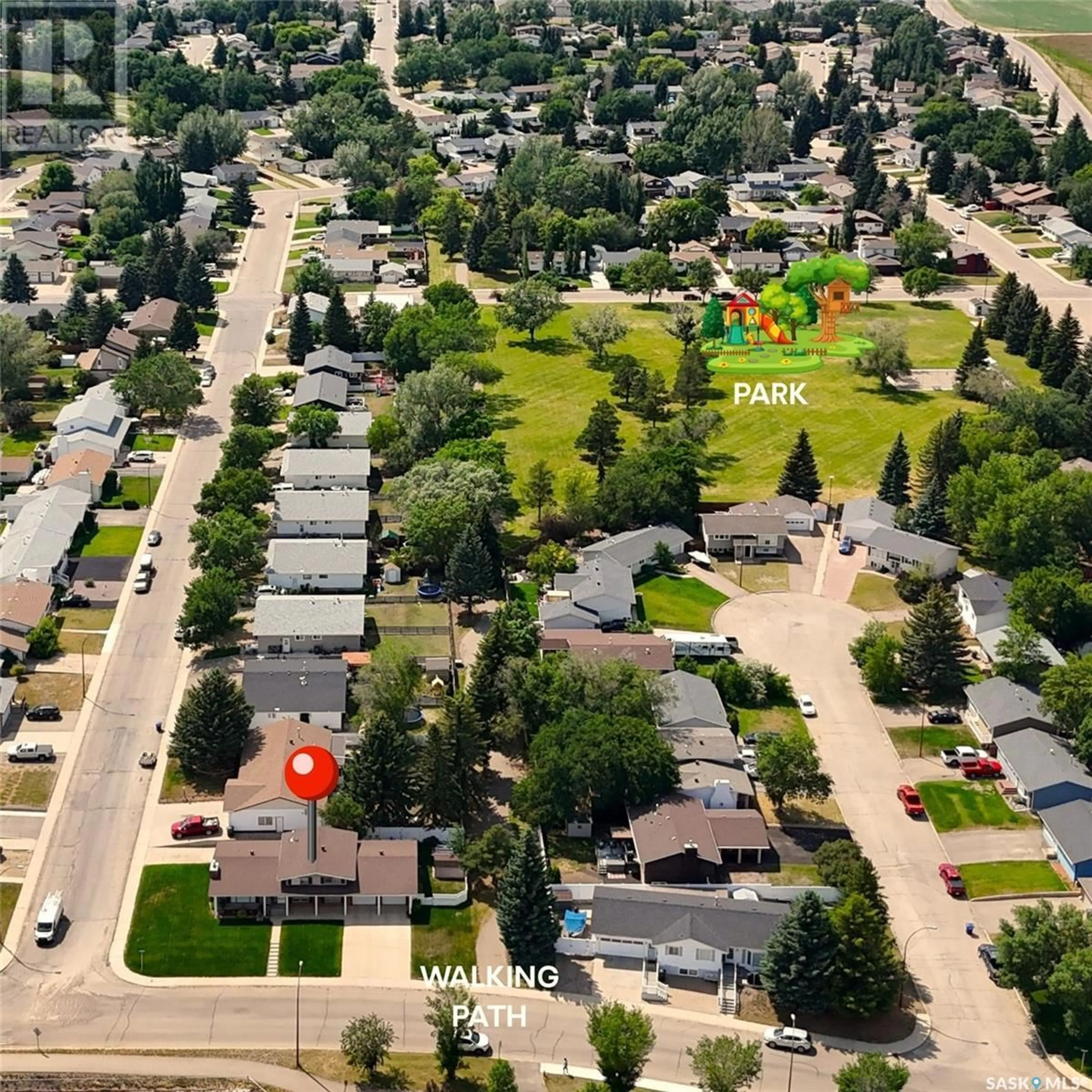 A pic from outside/outdoor area/front of a property/back of a property/a pic from drone, street for 292 MACOUN DRIVE, Swift Current Saskatchewan S9H4M1