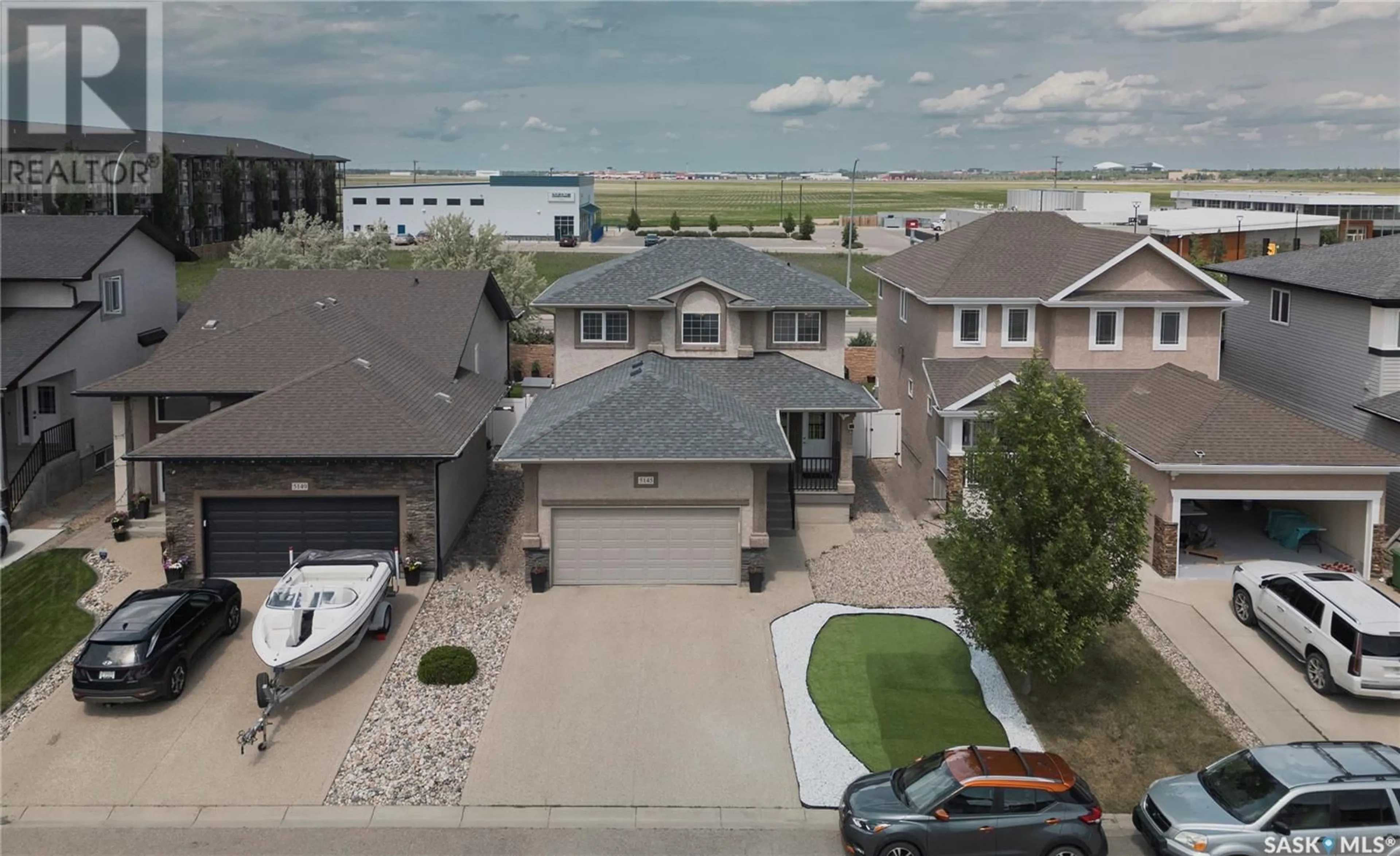 A pic from outside/outdoor area/front of a property/back of a property/a pic from drone, street for 5145 CANUCK CRESCENT, Regina Saskatchewan S4W0H1