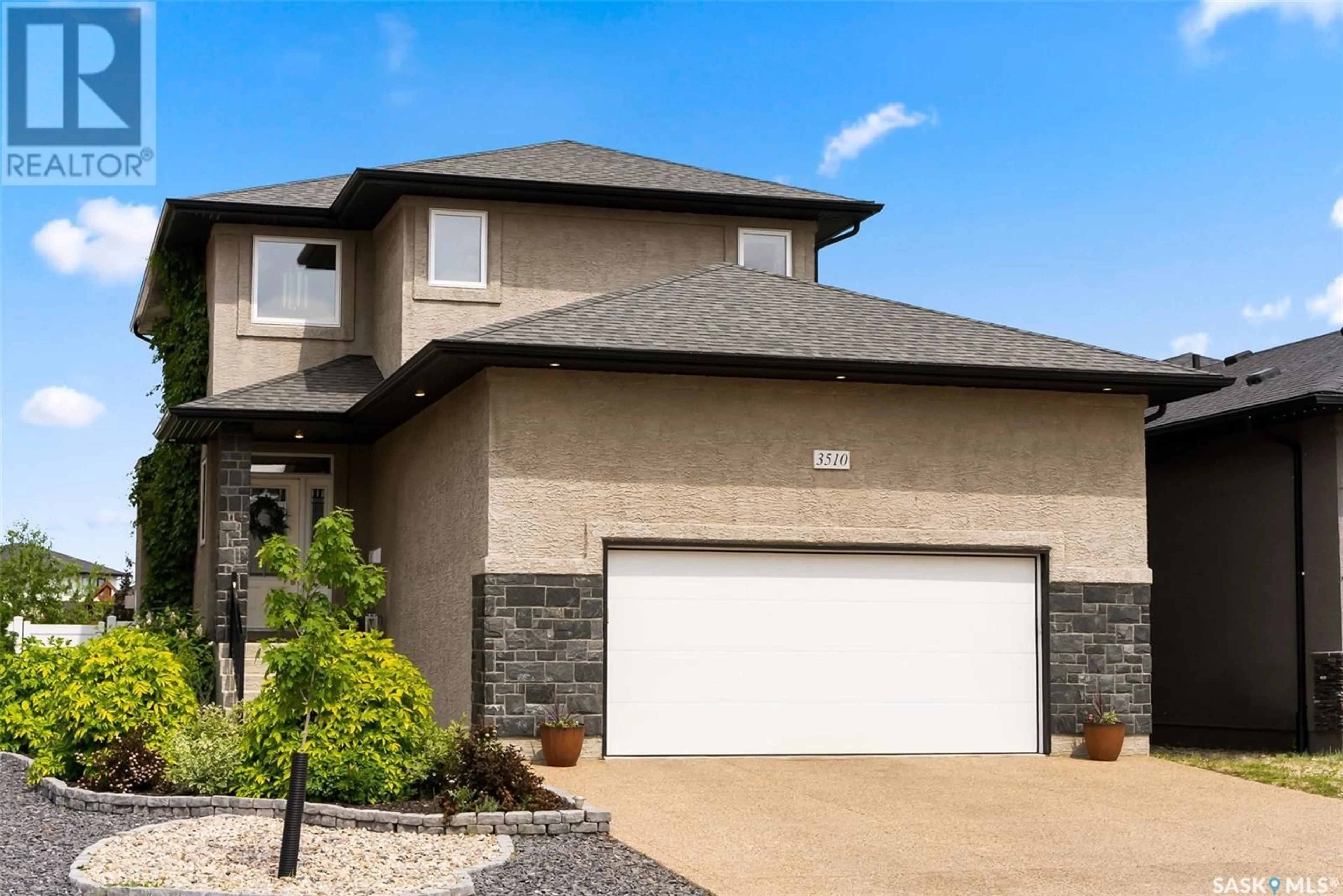 Home with brick exterior material, street for 3510 GREEN BROOK ROAD, Regina Saskatchewan S4V1R5