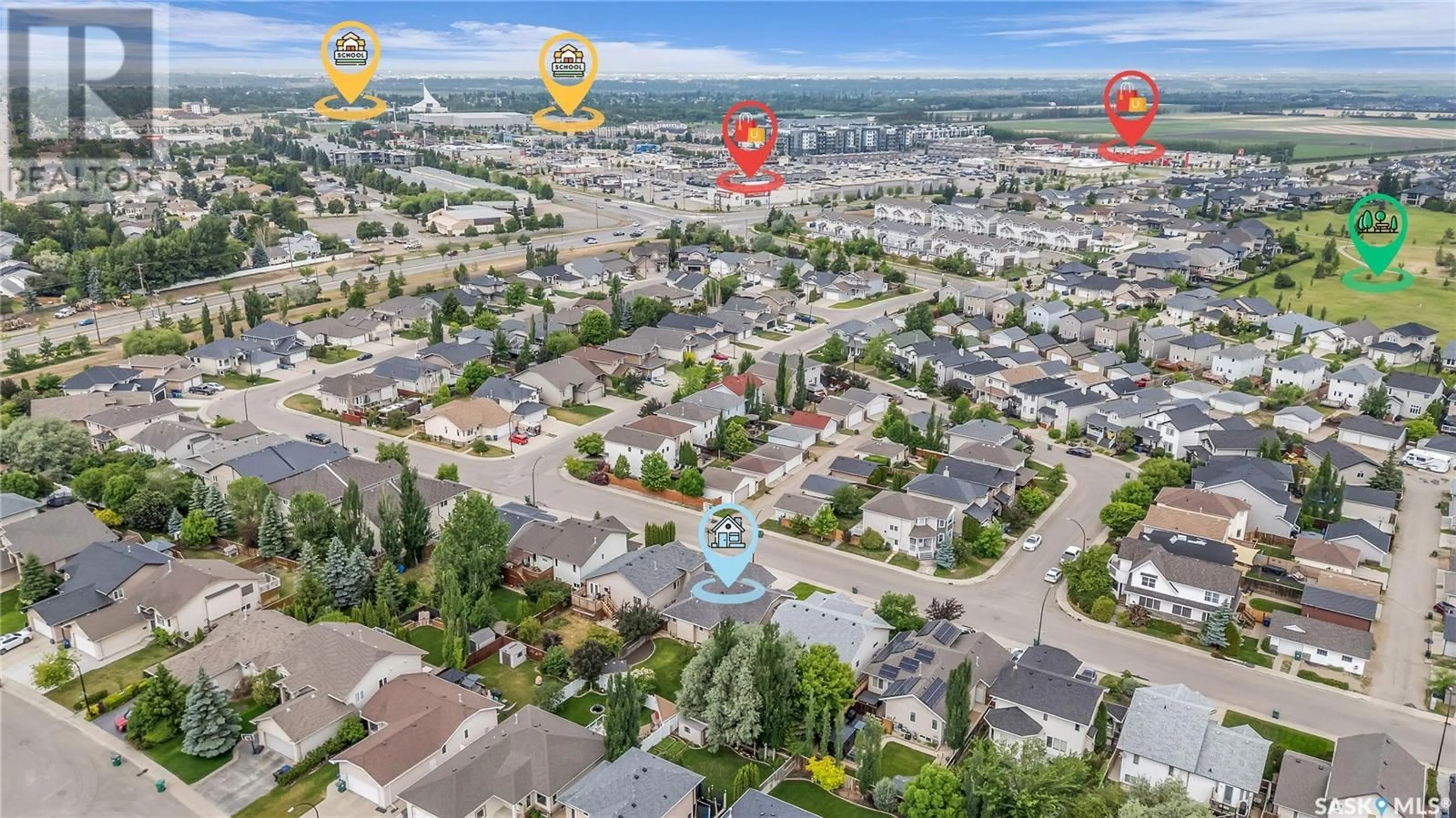 A pic from outside/outdoor area/front of a property/back of a property/a pic from drone, street for 714 MAGUIRE CRESCENT, Saskatoon Saskatchewan S7W1A3
