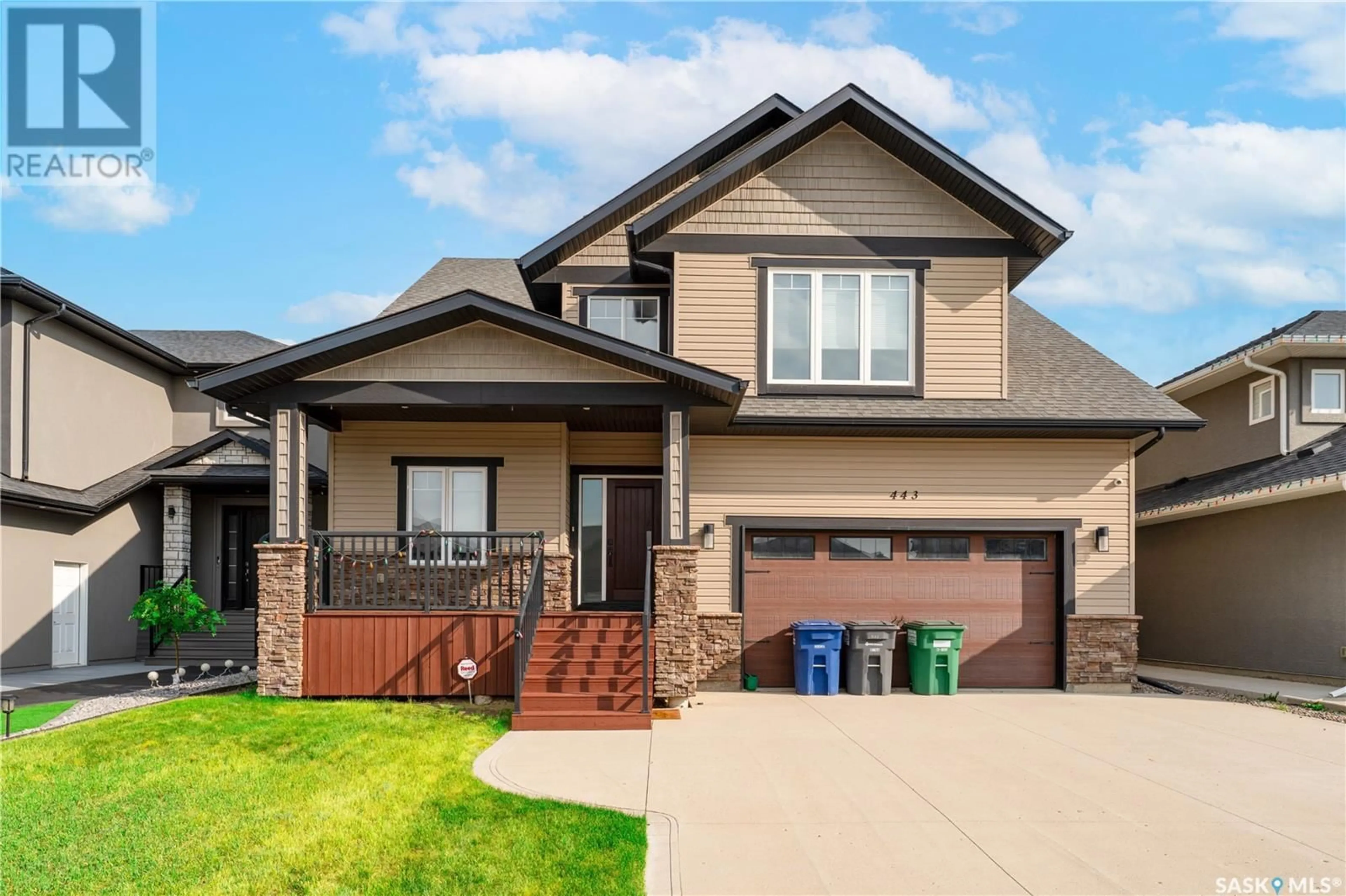 Home with brick exterior material, street for 443 MAHABIR CRESCENT, Saskatoon Saskatchewan S7W0J7