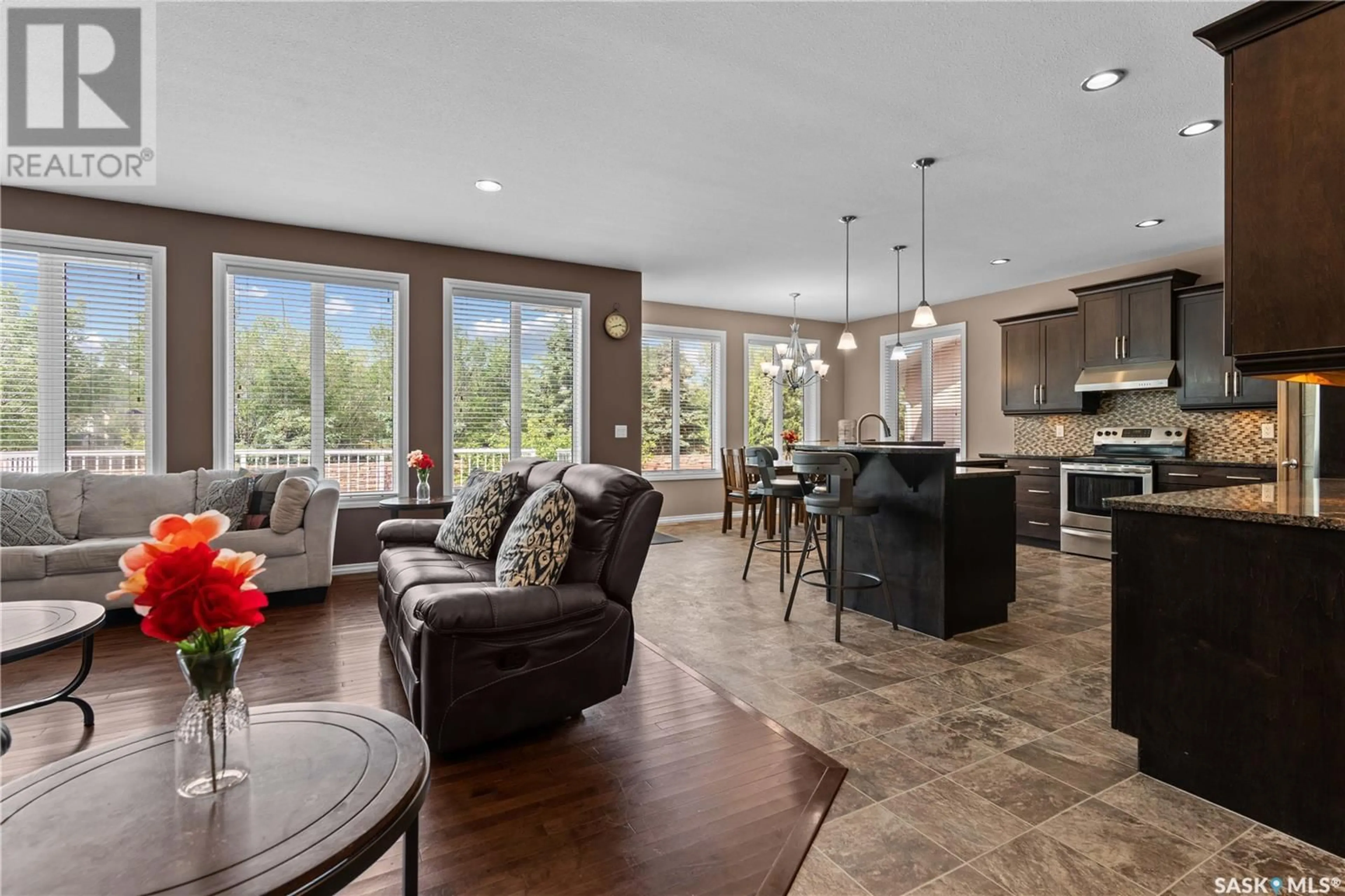 Open concept kitchen, ceramic/tile floor for 4521 HAMES CRESCENT, Regina Saskatchewan S4W0B6