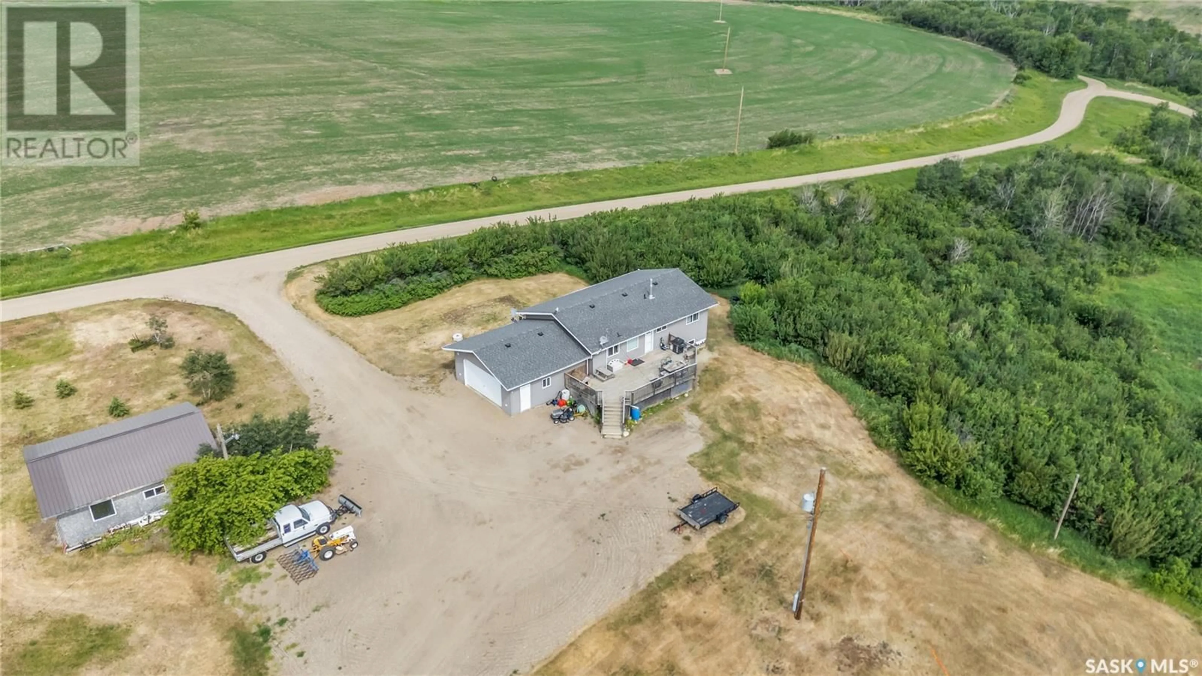 A pic from outside/outdoor area/front of a property/back of a property/a pic from drone, building for BLANCHETTE ACREAGE, Battle River Rm No. 438 Saskatchewan S0M0E0