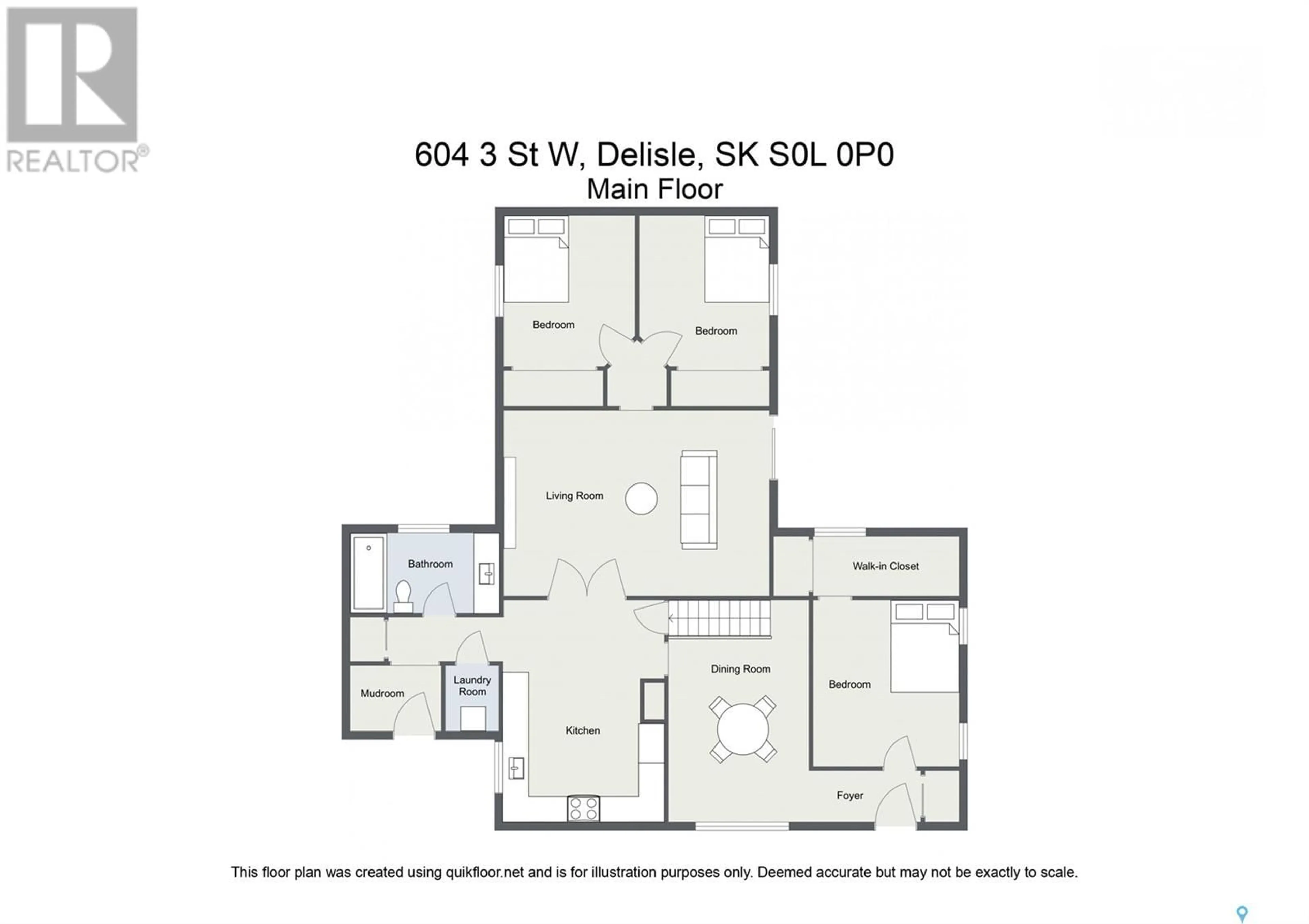 Floor plan for 604 3RD STREET, Delisle Saskatchewan S0L0P0