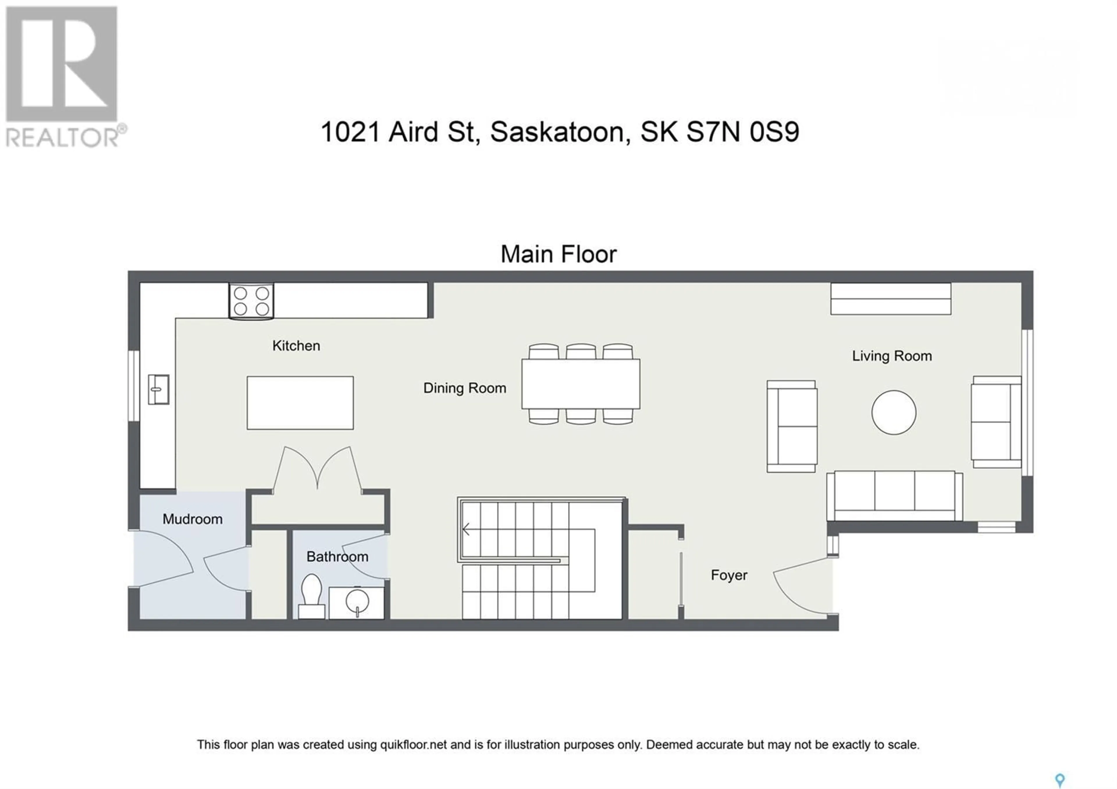 Floor plan for 1021 AIRD STREET, Saskatoon Saskatchewan S7N0S9