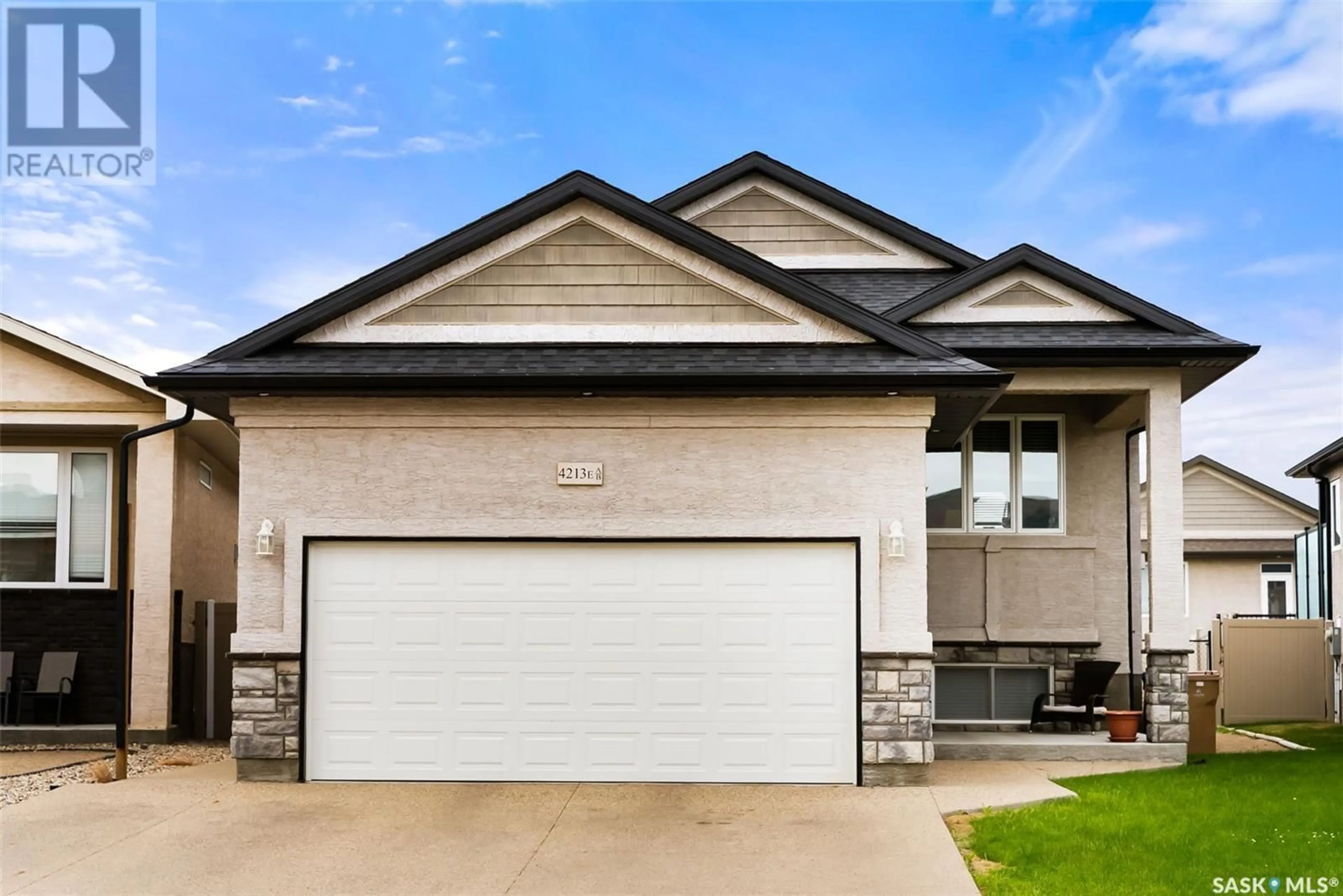 Home with vinyl exterior material, street for E - 4213 GREEN OLIVE WAY, Regina Saskatchewan S4V1P9