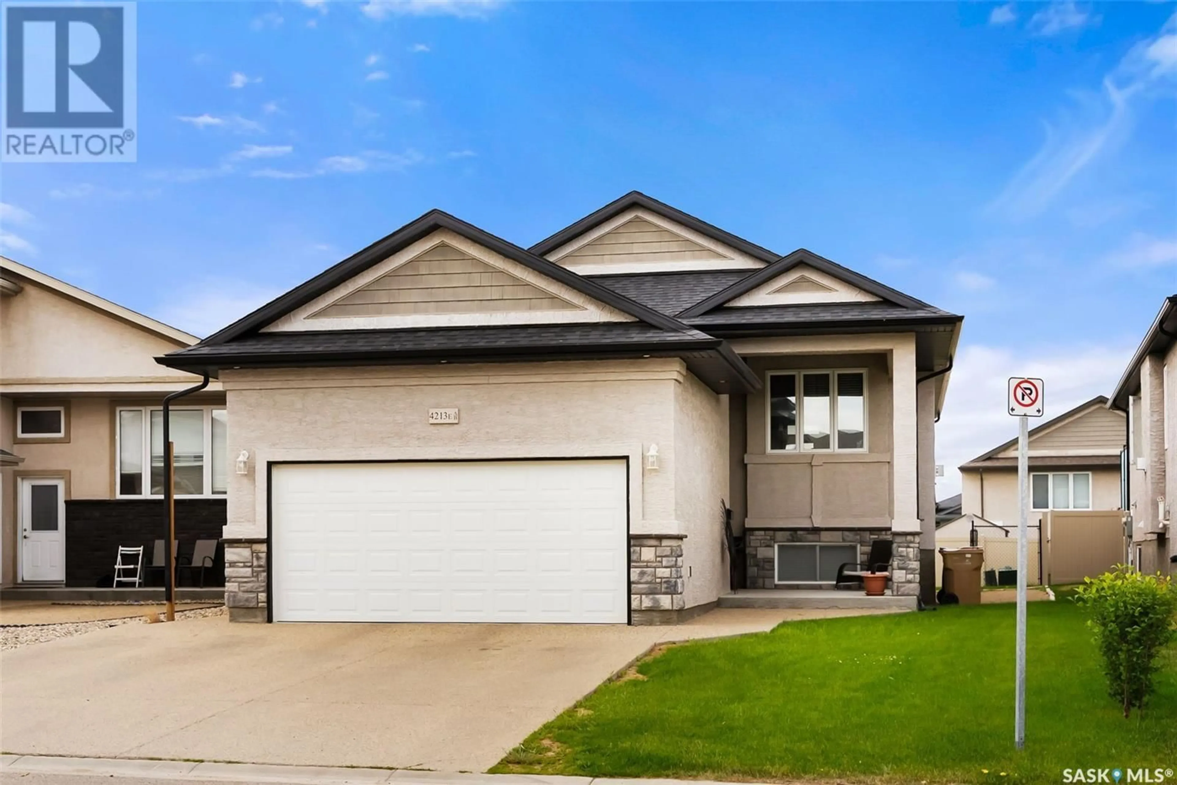 Home with vinyl exterior material, street for E - 4213 GREEN OLIVE WAY, Regina Saskatchewan S4V1P9
