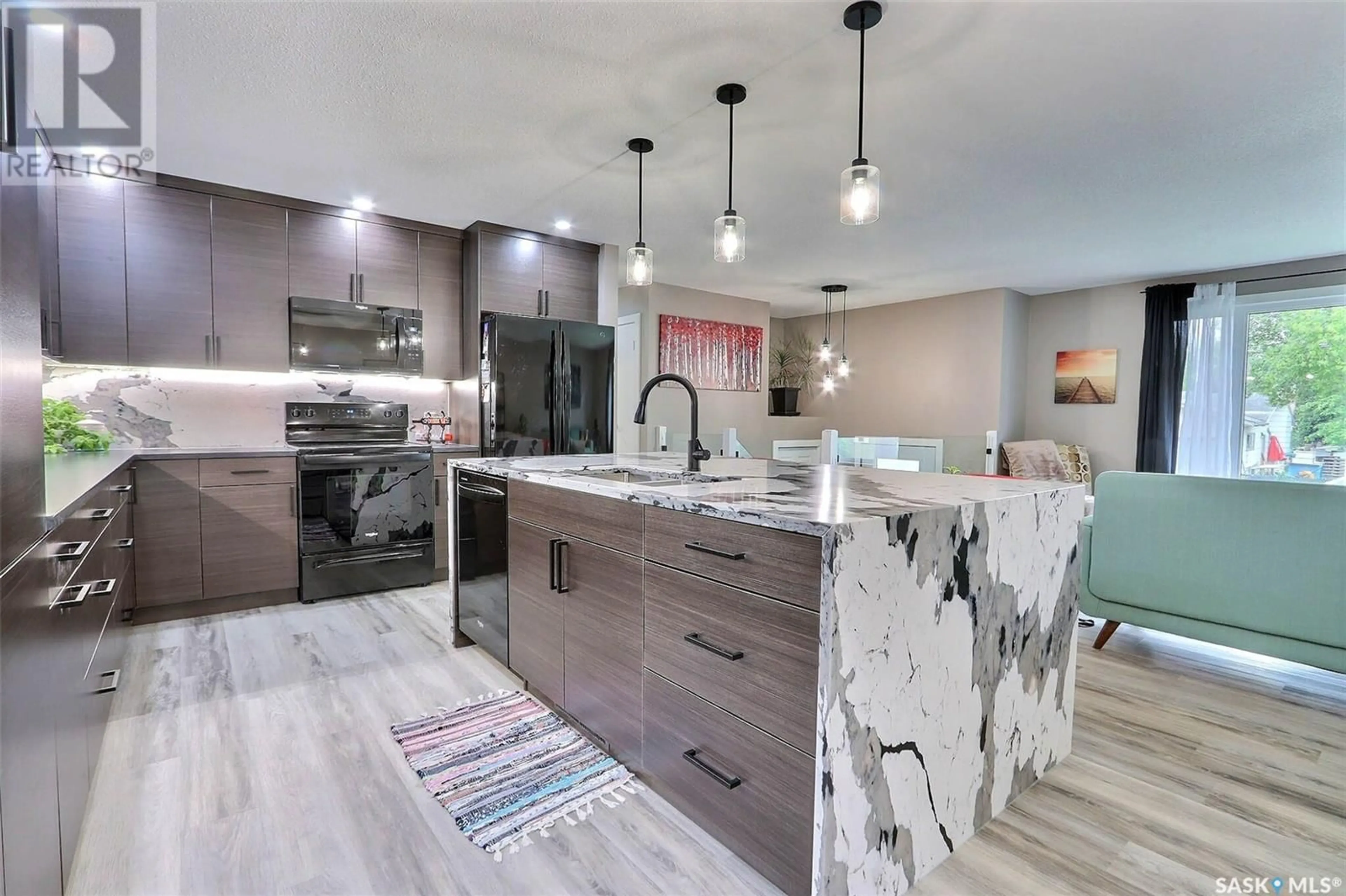 Open concept kitchen, ceramic/tile floor for 1010 WYLLIE CRESCENT, Prince Albert Saskatchewan S6V6L8
