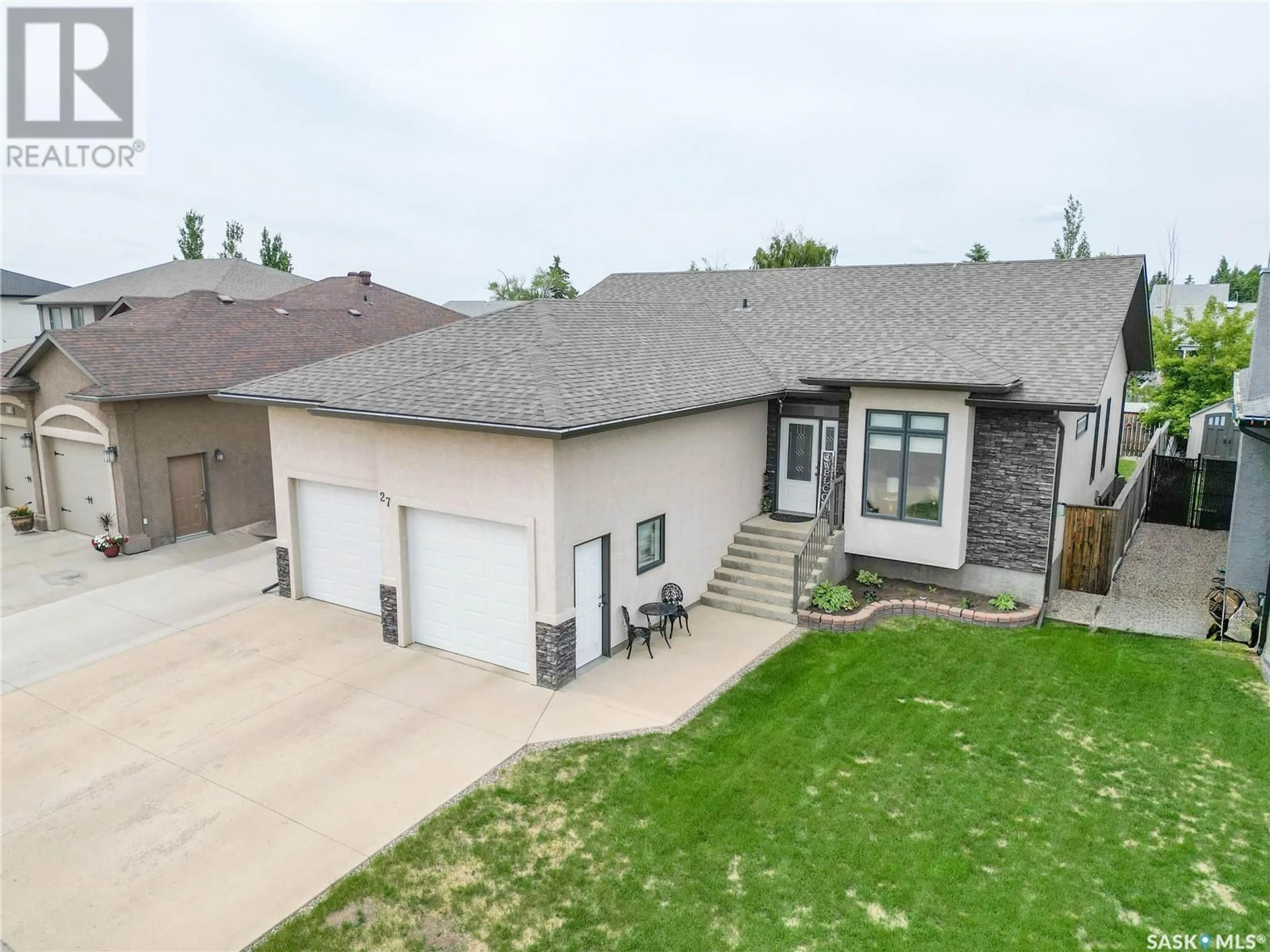 A pic from outside/outdoor area/front of a property/back of a property/a pic from drone, street for 27 COOMBE DRIVE, Prince Albert Saskatchewan S6X0A9