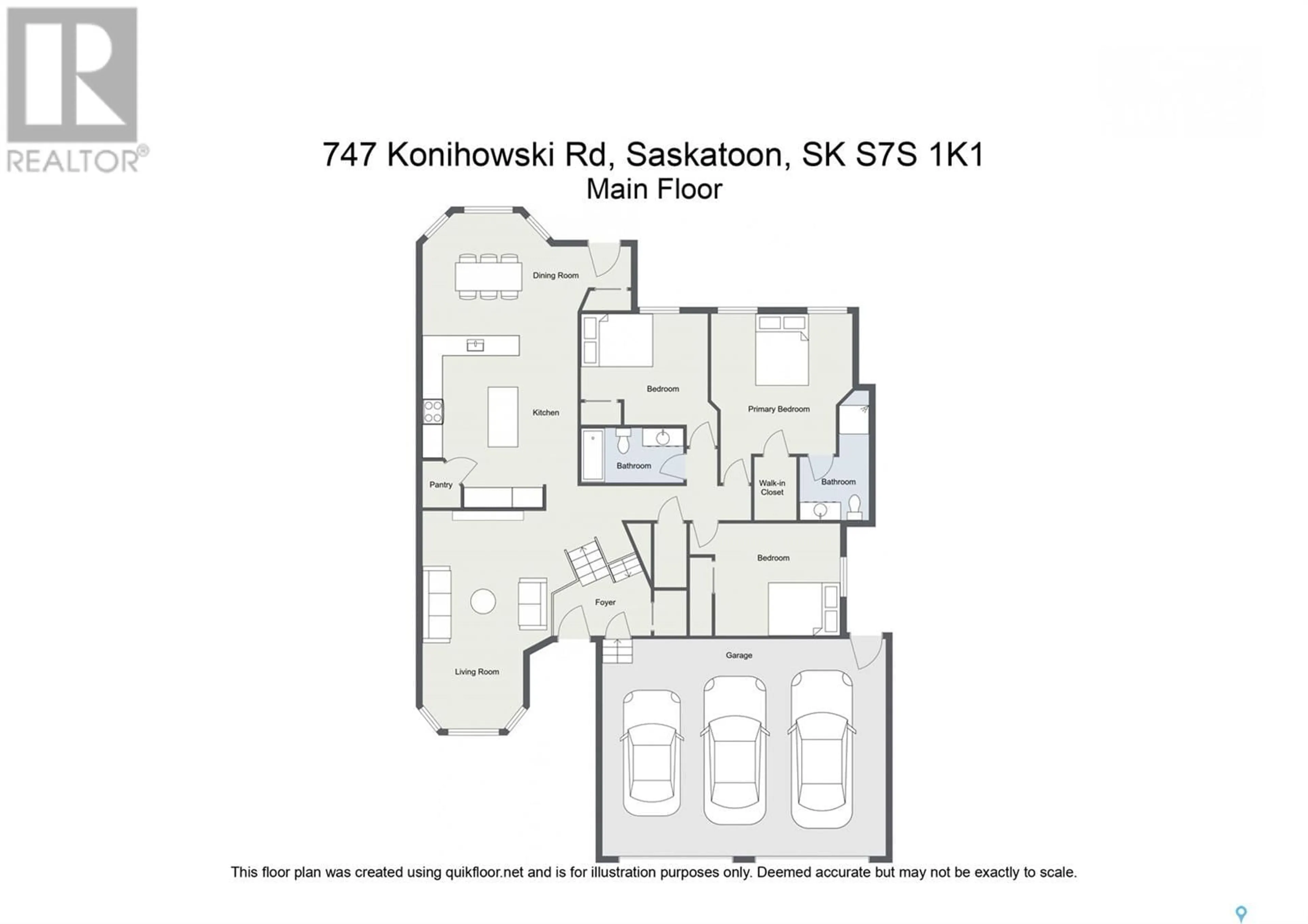 Floor plan for 747 KONIHOWSKI ROAD, Saskatoon Saskatchewan S7S1K1