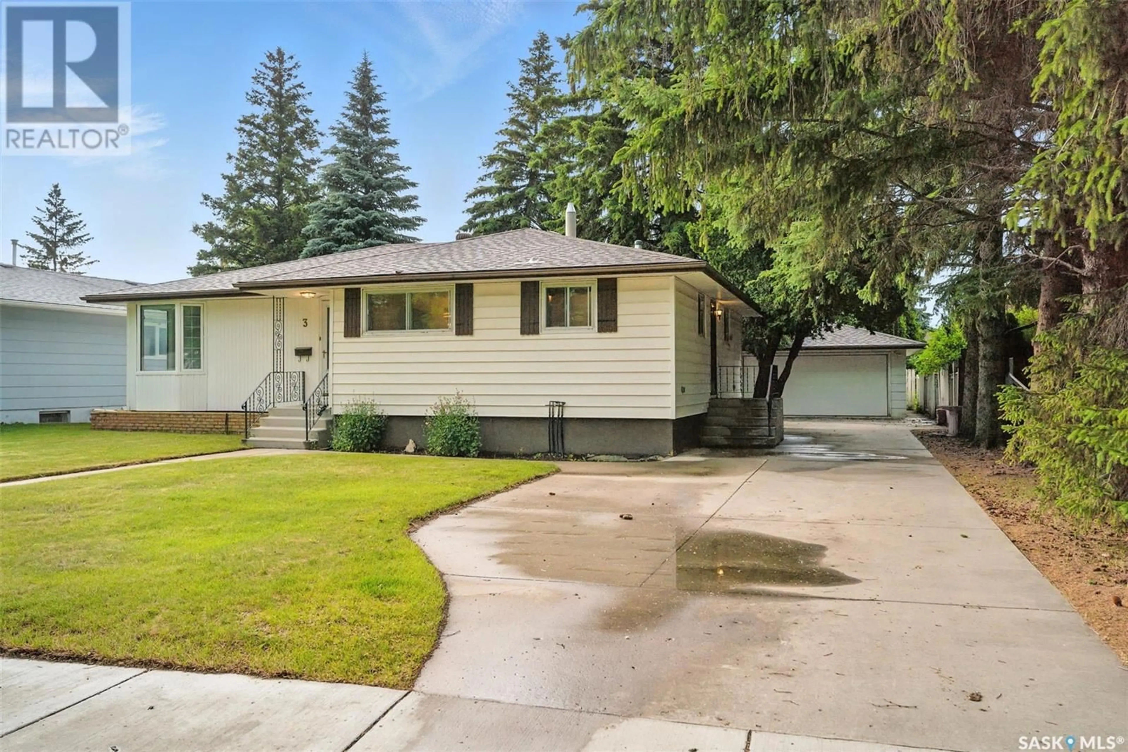 Home with vinyl exterior material, street for 3 JOHN HAIR CRESCENT, Saskatoon Saskatchewan S7J2K6