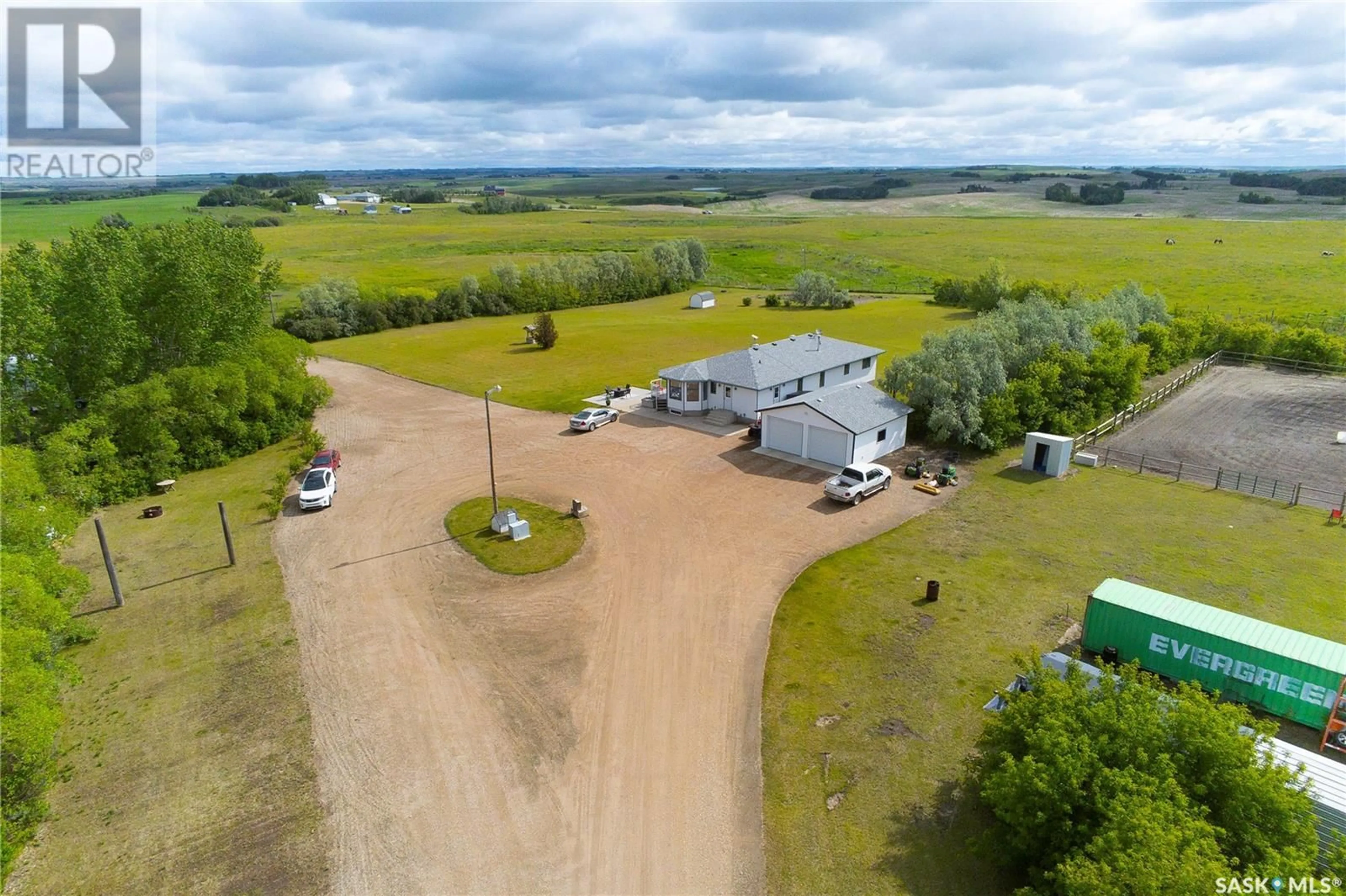 A pic from outside/outdoor area/front of a property/back of a property/a pic from drone, water/lake/river/ocean view for PHILLIPS ACREAGE, Aberdeen Rm No. 373 Saskatchewan S7H5N9