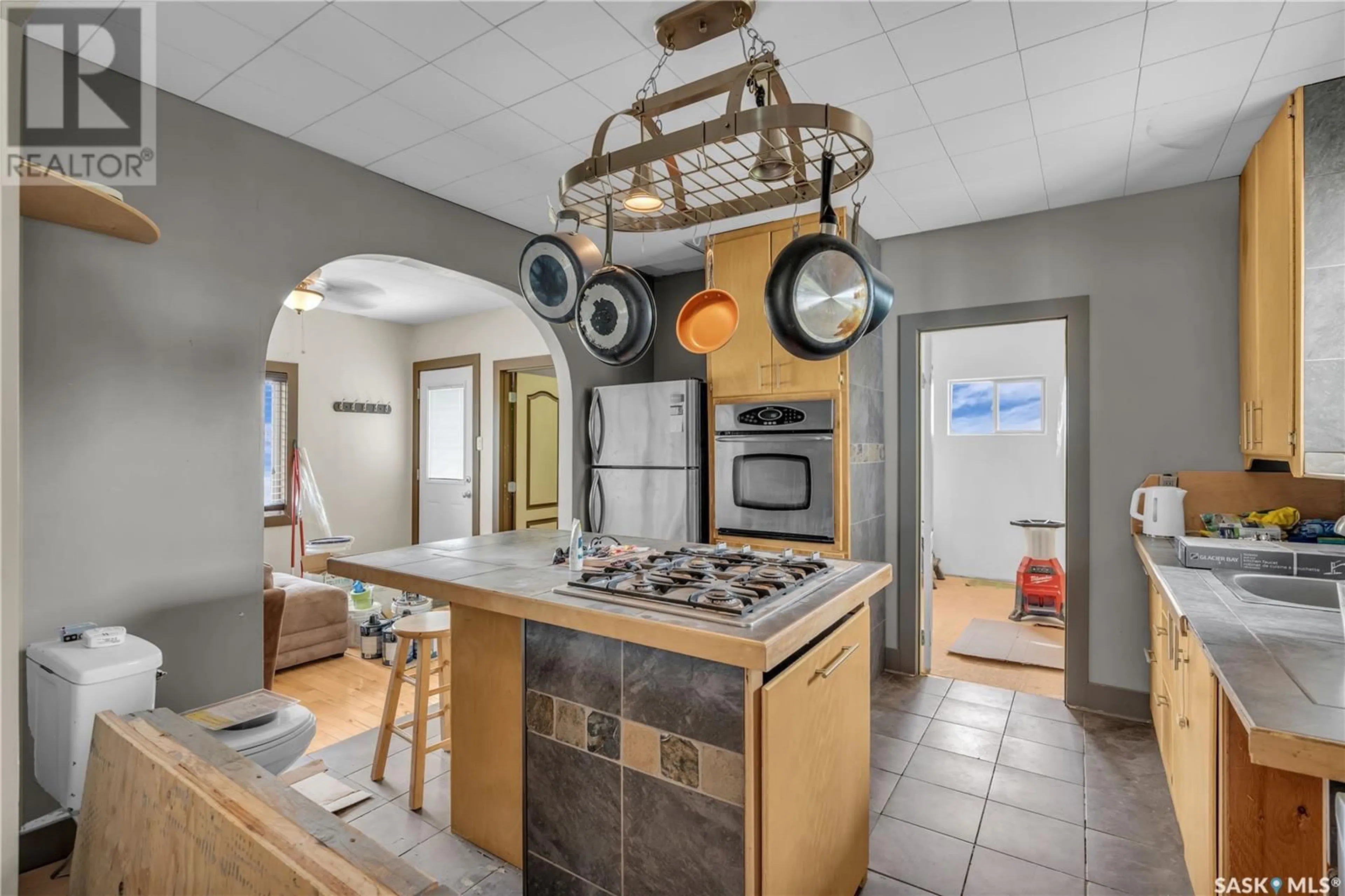 Open concept kitchen, ceramic/tile floor for 120 POPLAR AVENUE, Alvena Saskatchewan S0K0E0