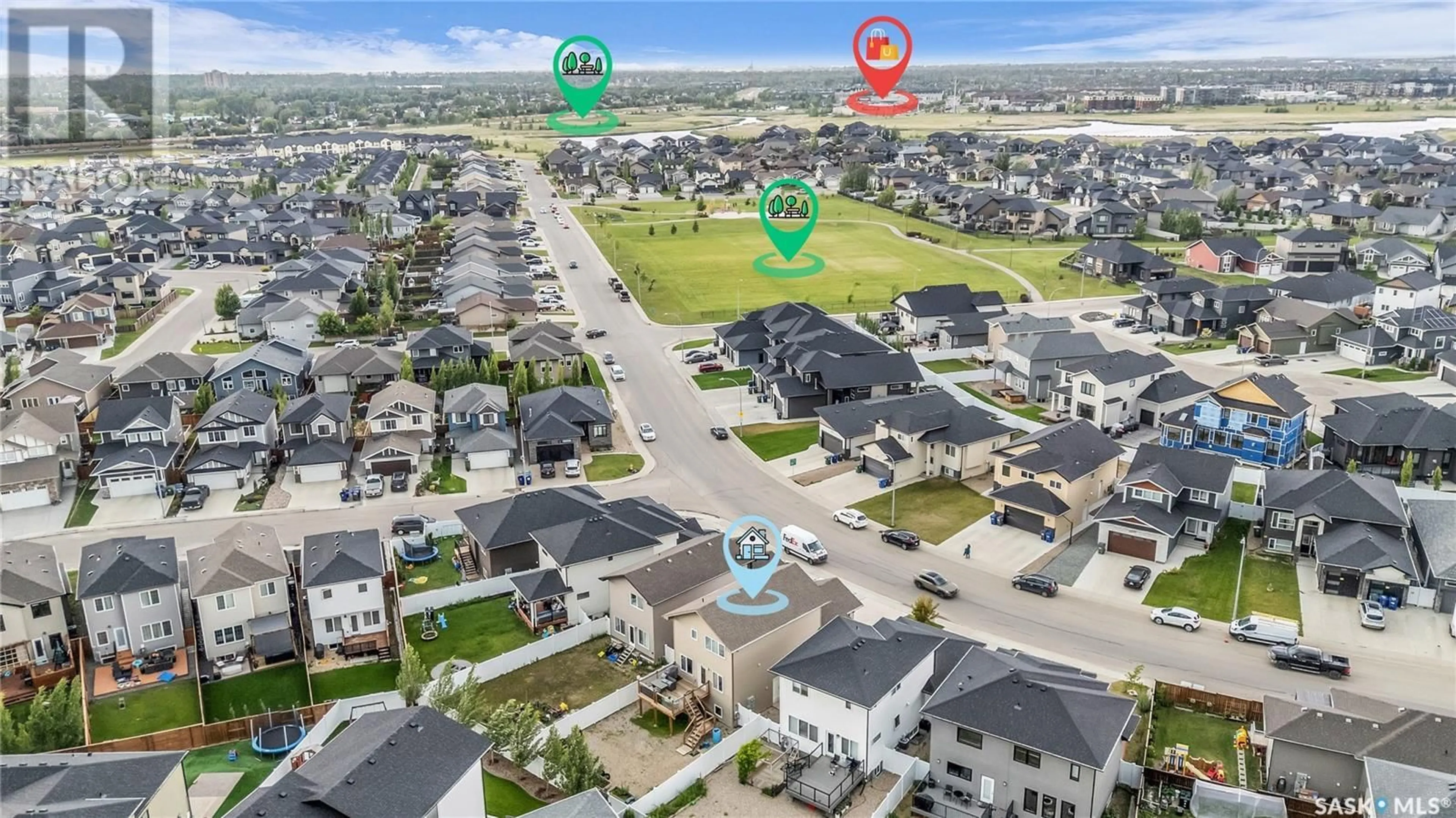 A pic from outside/outdoor area/front of a property/back of a property/a pic from drone, street for 2230 ROSEWOOD DRIVE, Saskatoon Saskatchewan S7V0S2