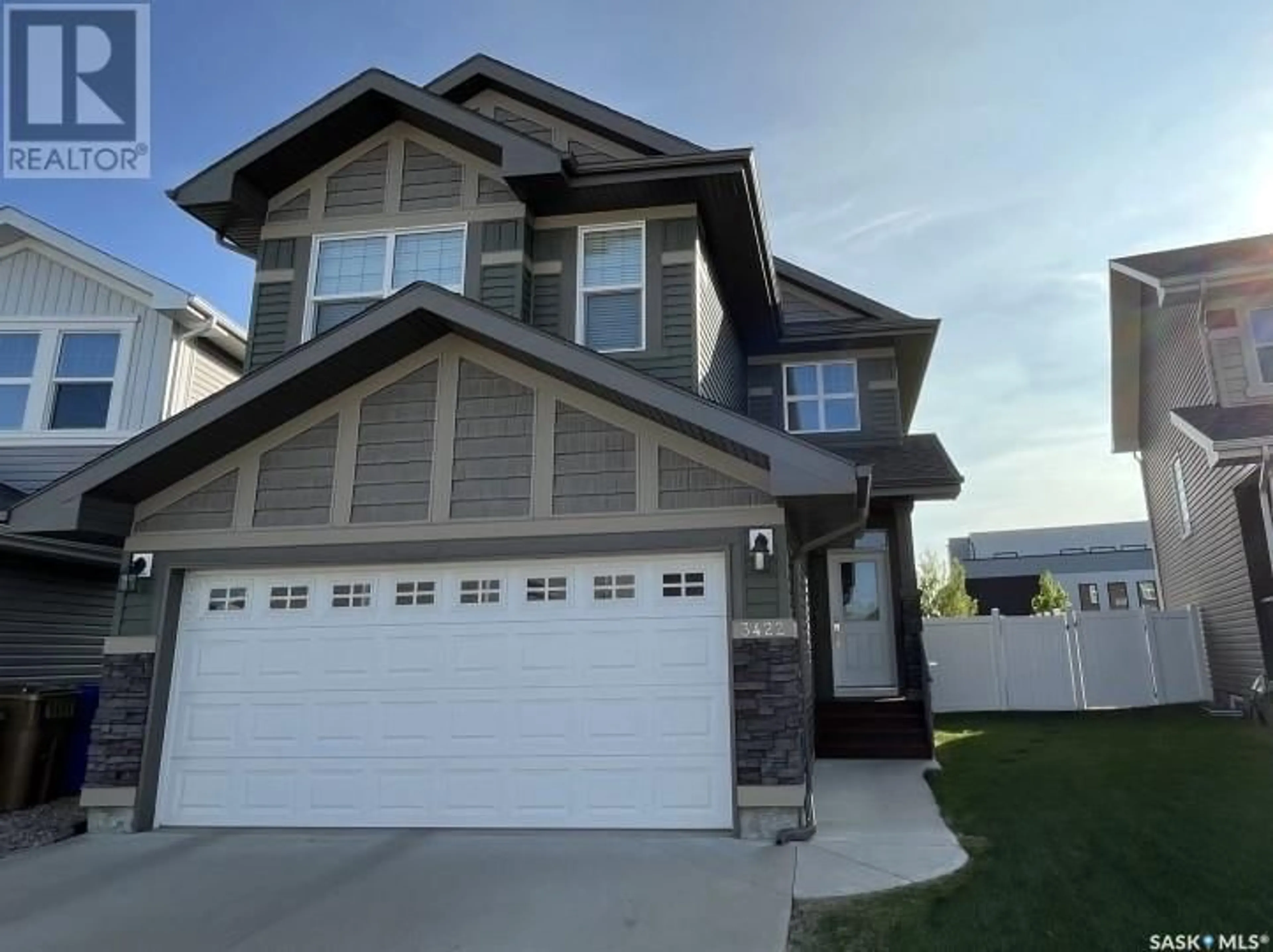 Home with vinyl exterior material, street for 3422 GREEN STONE ROAD, Regina Saskatchewan S4V3K3