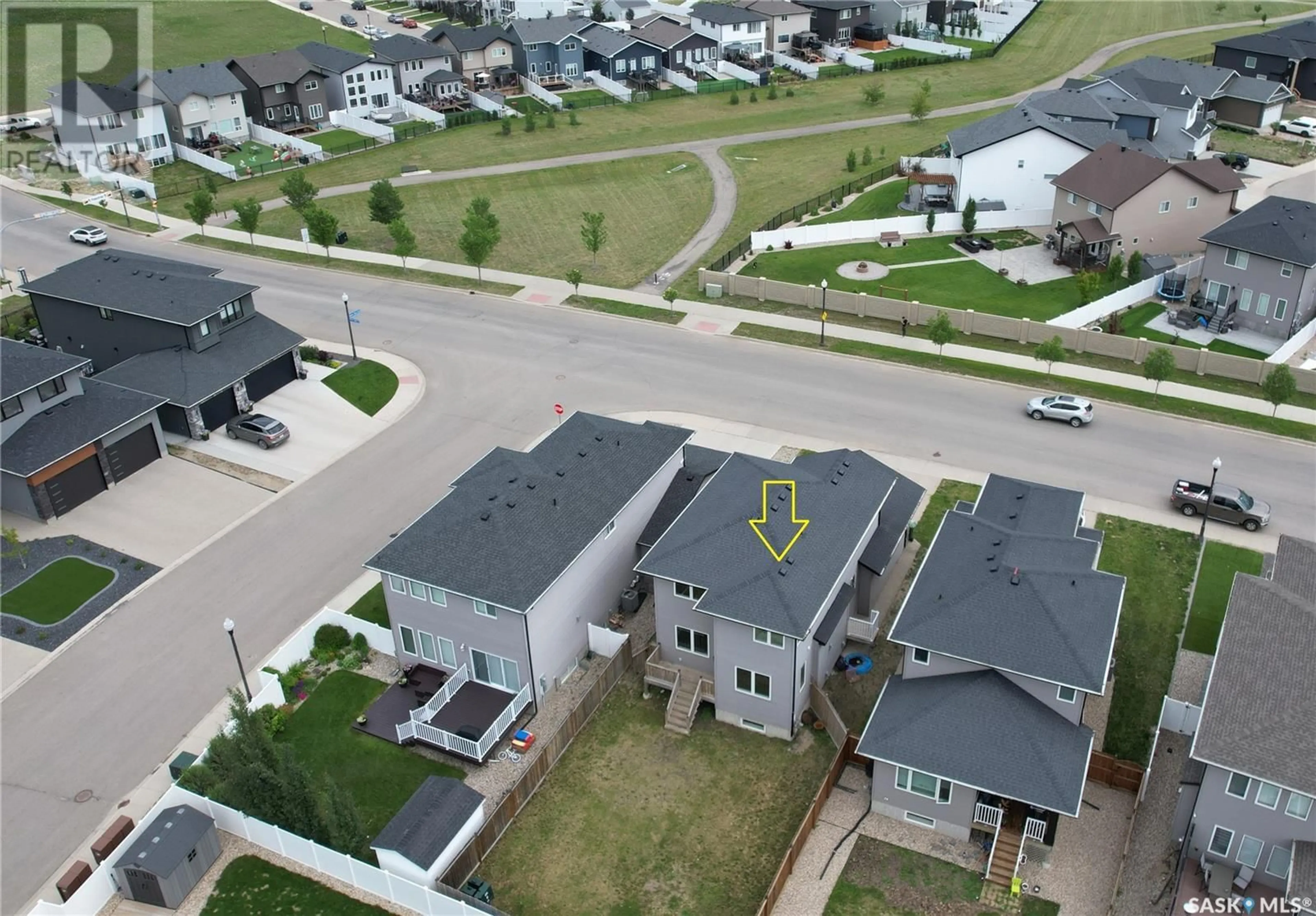 A pic from outside/outdoor area/front of a property/back of a property/a pic from drone, street for 4830 GREEN APPLE DRIVE, Regina Saskatchewan S4V3L2
