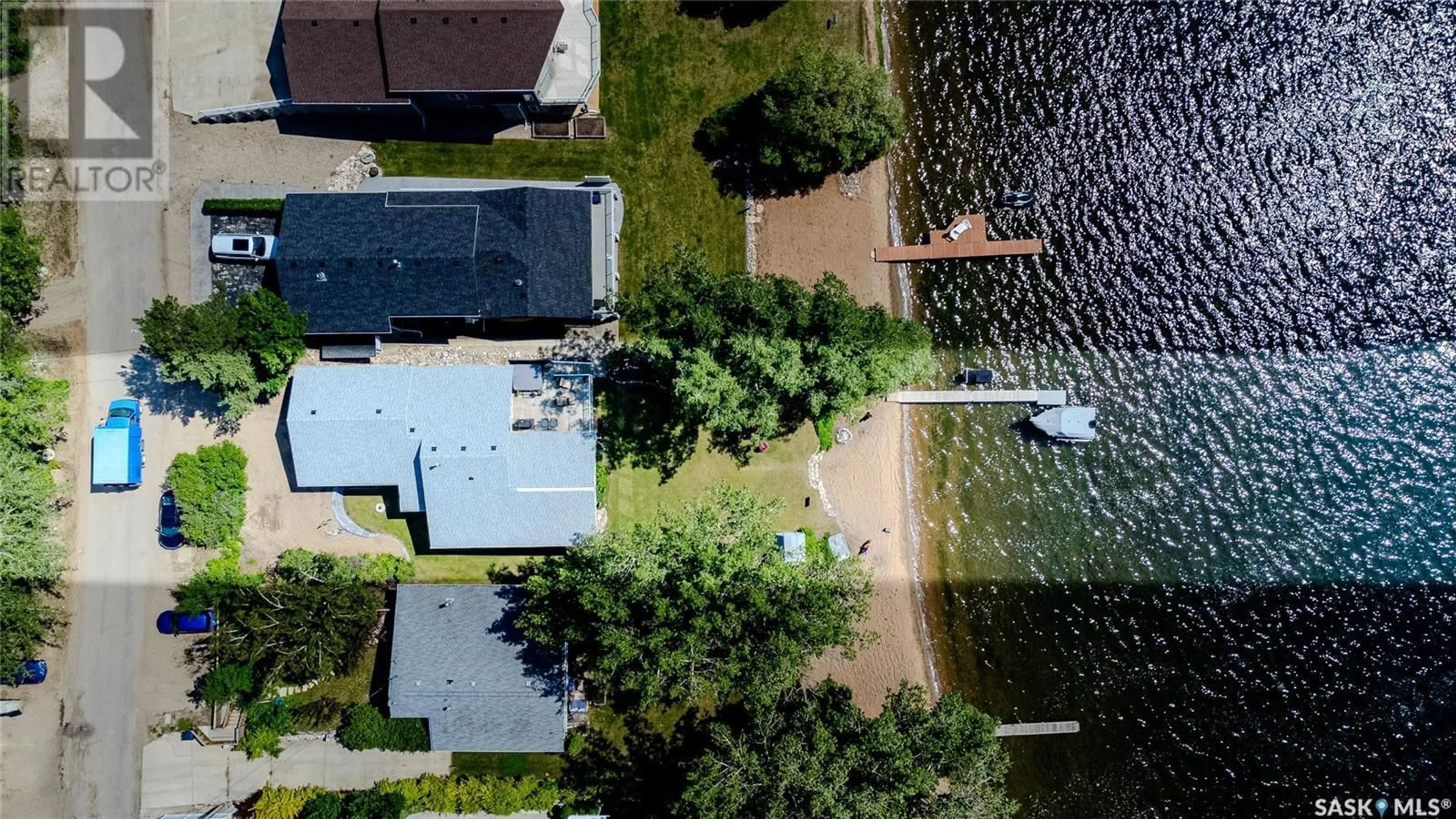 A pic from outside/outdoor area/front of a property/back of a property/a pic from drone, water/lake/river/ocean view for 82 SUMMERFELDT DRIVE, Thode Saskatchewan S7C0A4