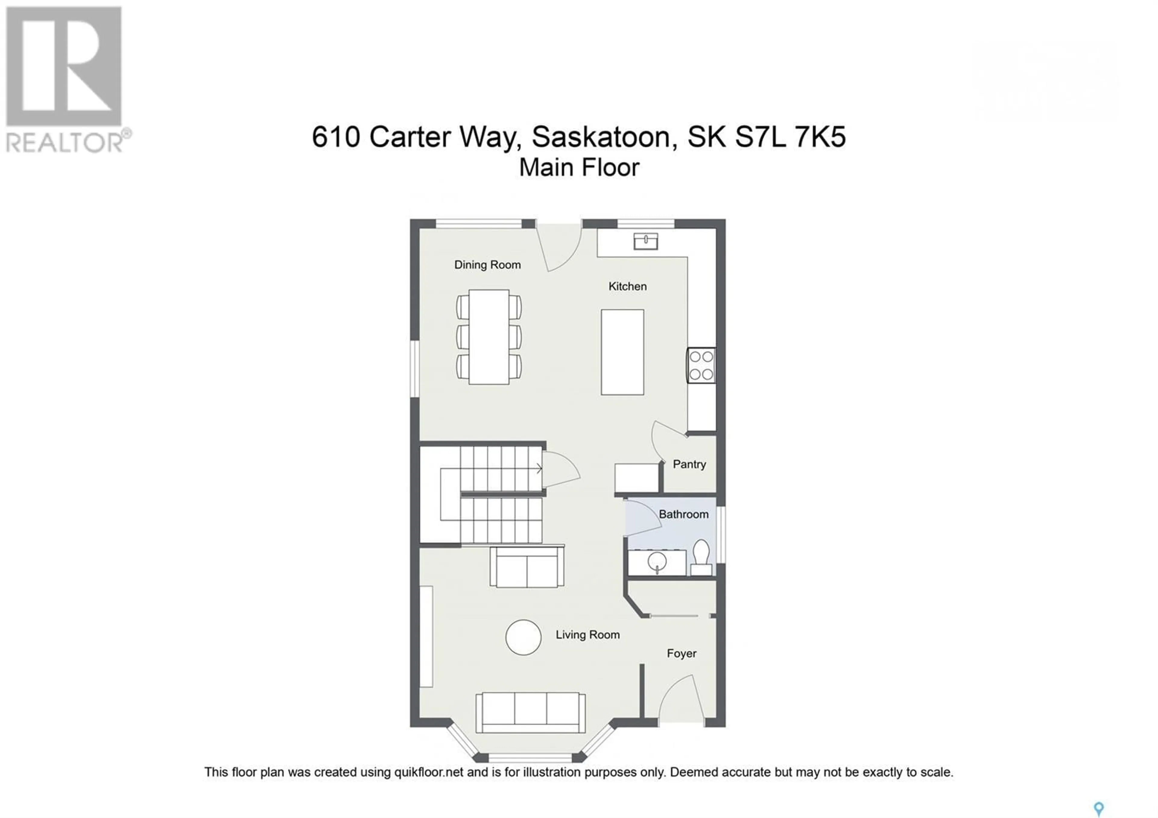 Floor plan for 610 CARTER WAY, Saskatoon Saskatchewan S7L7K5