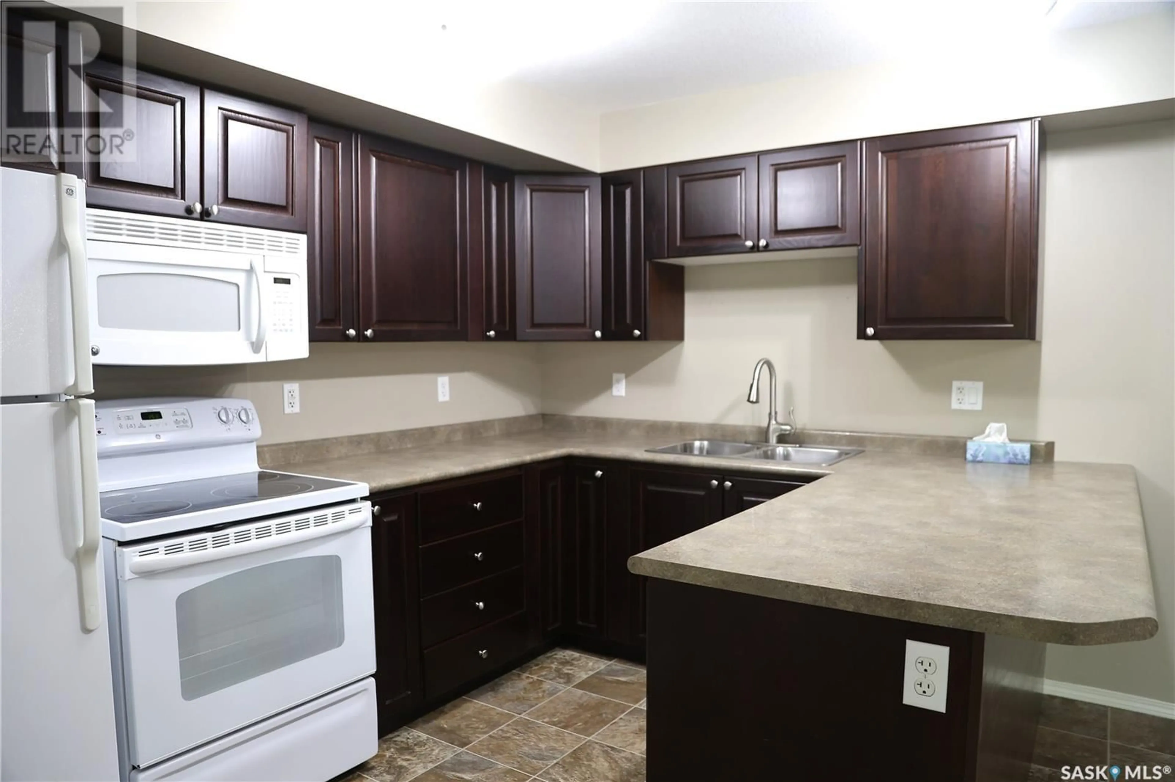Standard kitchen, ceramic/tile floor for N - 106 215 SMITH STREET, Regina Saskatchewan S4R3B5