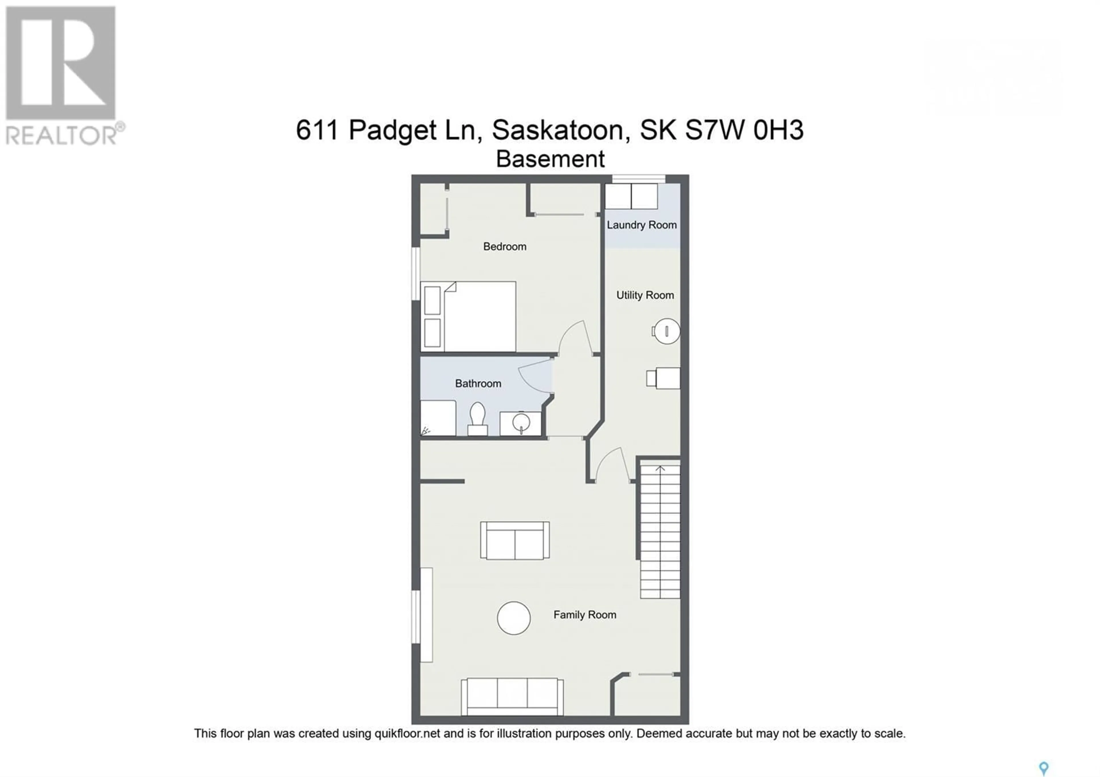 Floor plan for 611 PADGET LANE, Saskatoon Saskatchewan S7M0H3