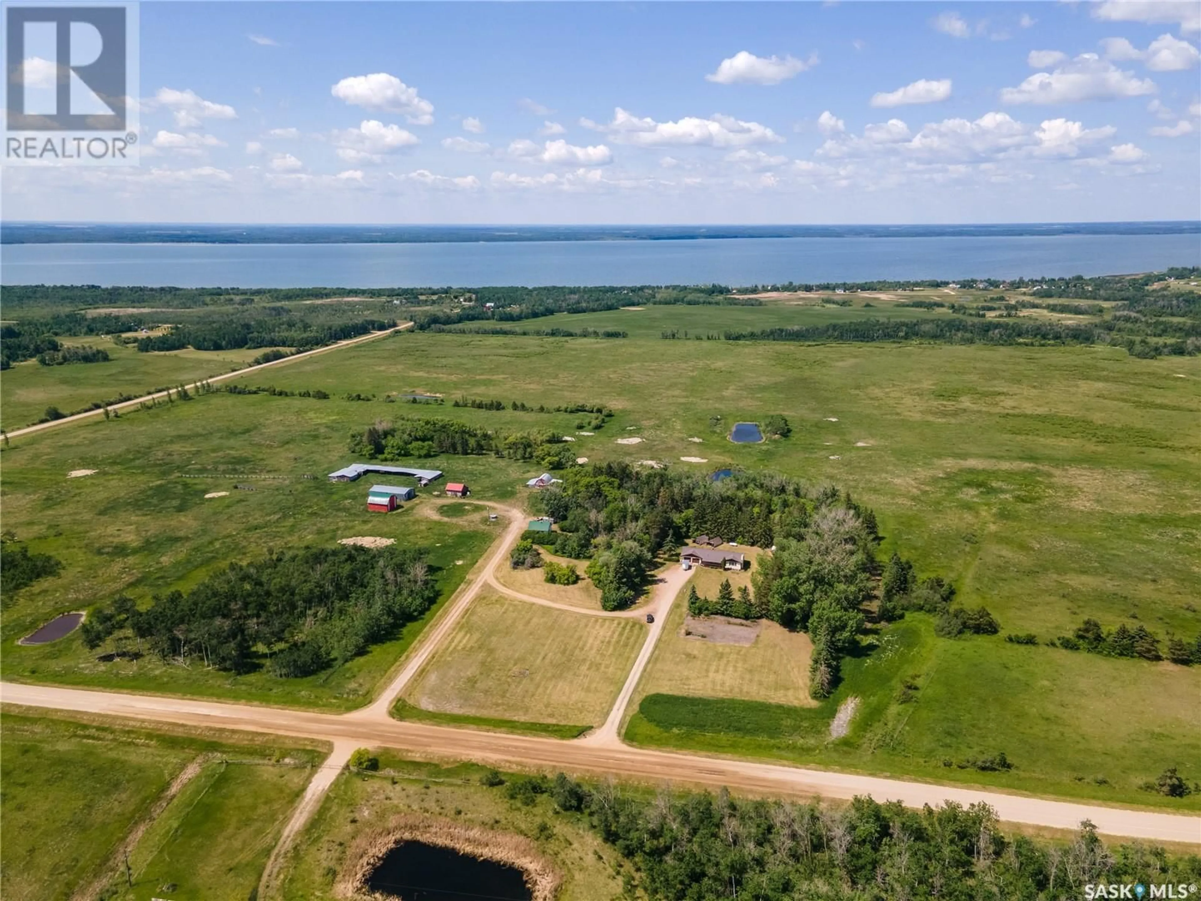 A pic from outside/outdoor area/front of a property/back of a property/a pic from drone, water/lake/river/ocean view for KD ACREAGE, Good Lake Rm No. 274 Saskatchewan S0A0L0