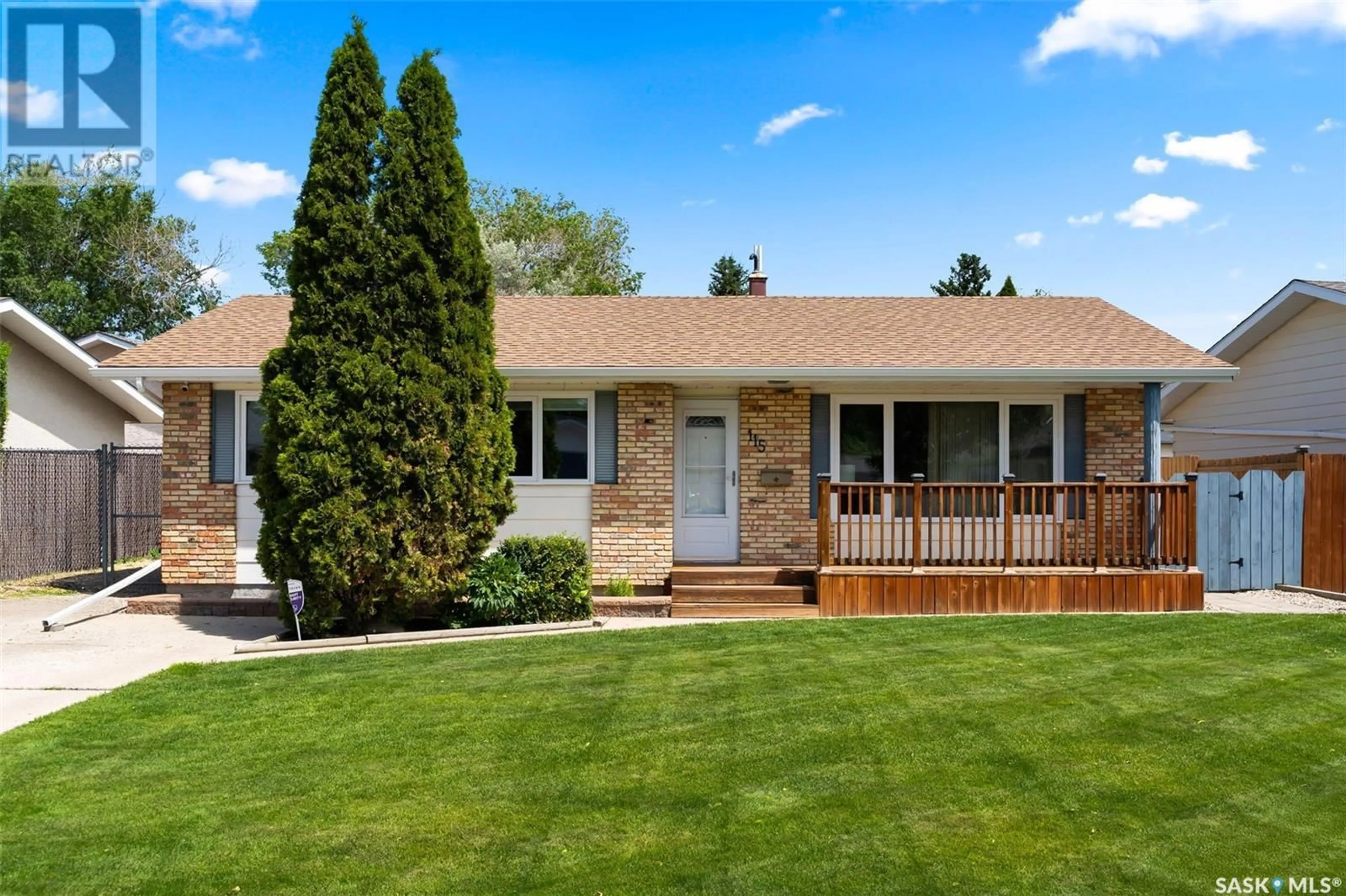 Home with vinyl exterior material, street for 115 MCSHERRY CRESCENT, Regina Saskatchewan S4T7B5