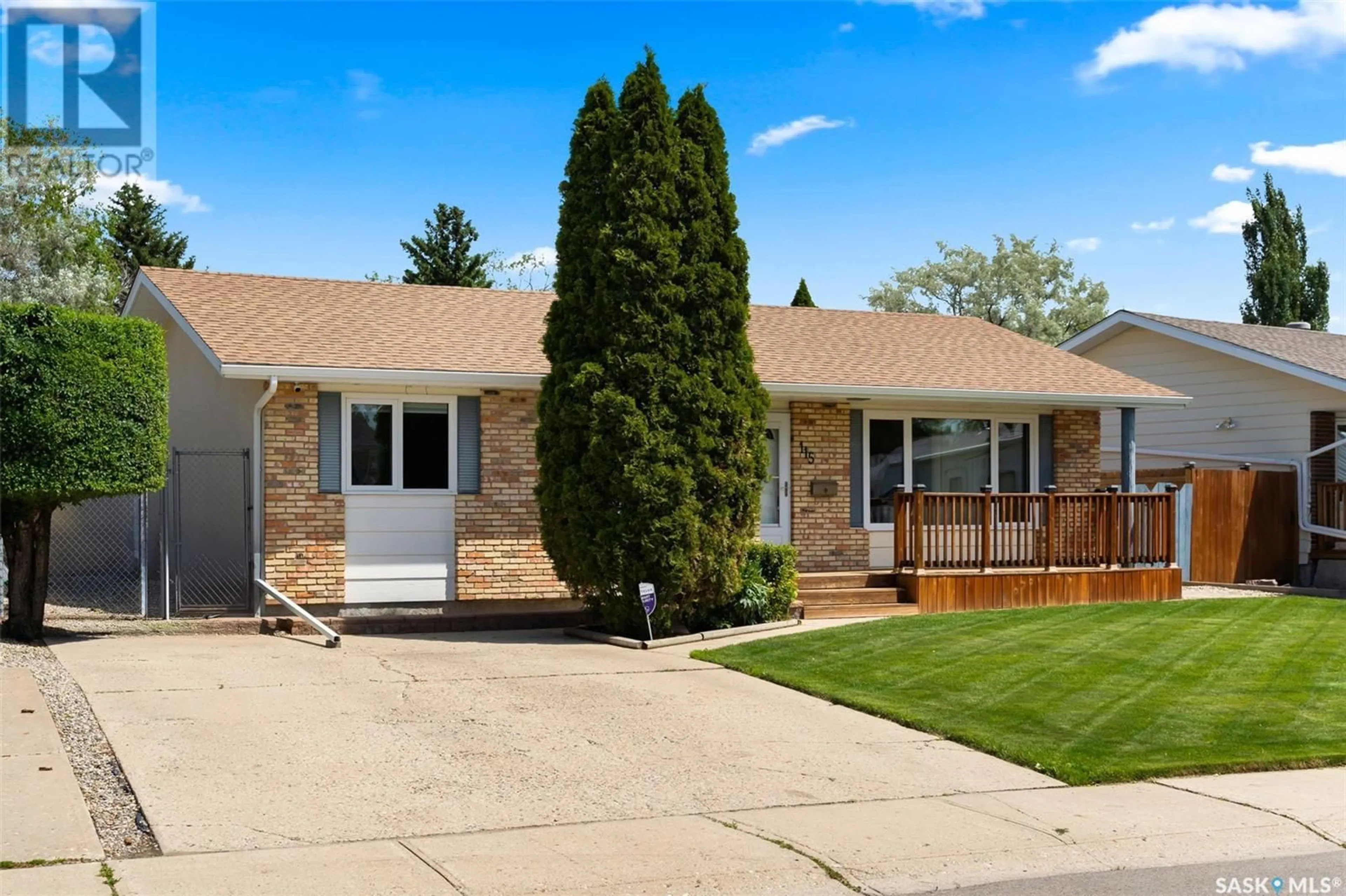 Home with vinyl exterior material, street for 115 MCSHERRY CRESCENT, Regina Saskatchewan S4T7B5