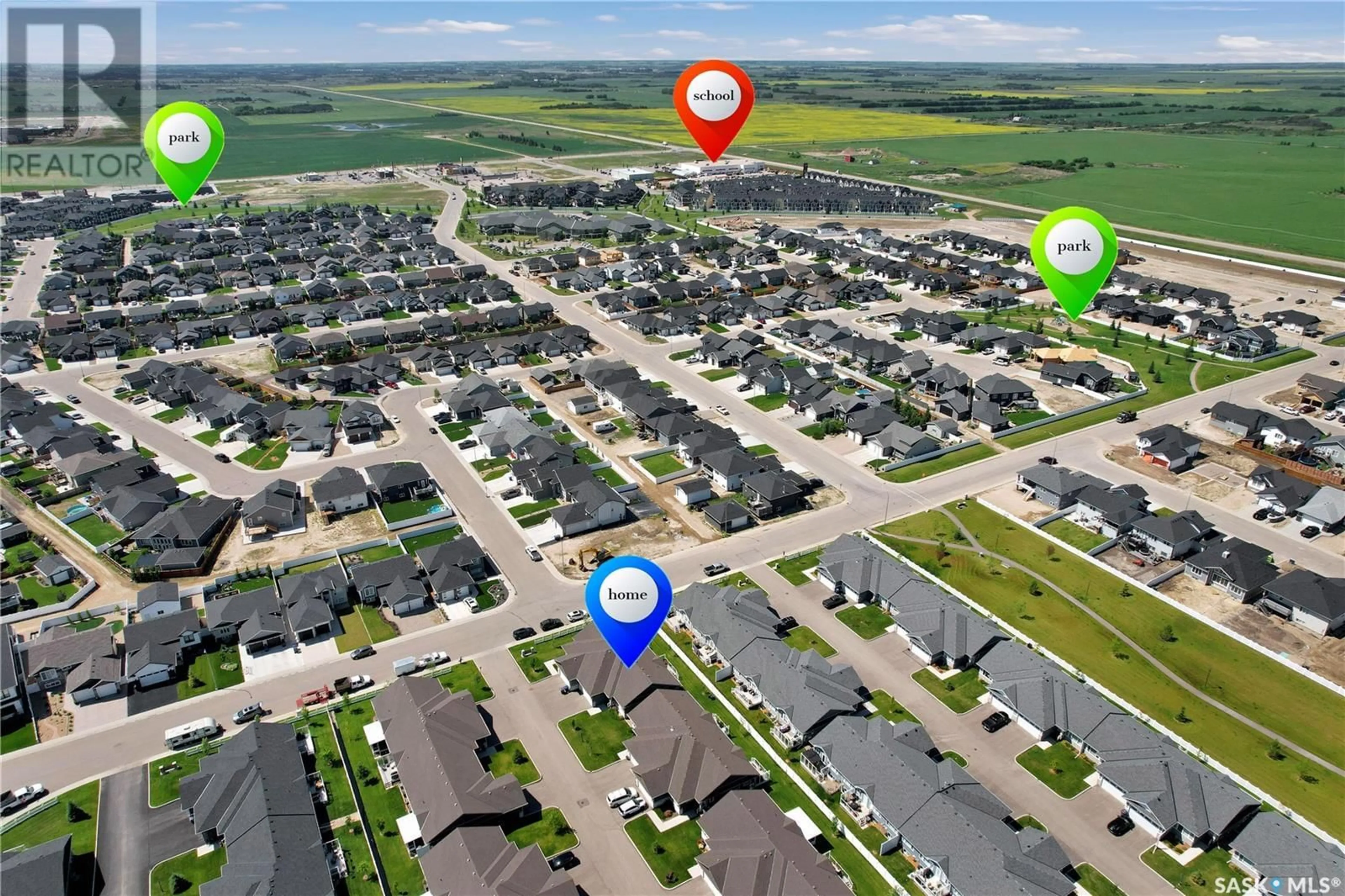 A pic from outside/outdoor area/front of a property/back of a property/a pic from drone, street for 17 435 PALMER CRESCENT, Warman Saskatchewan S0K4S1