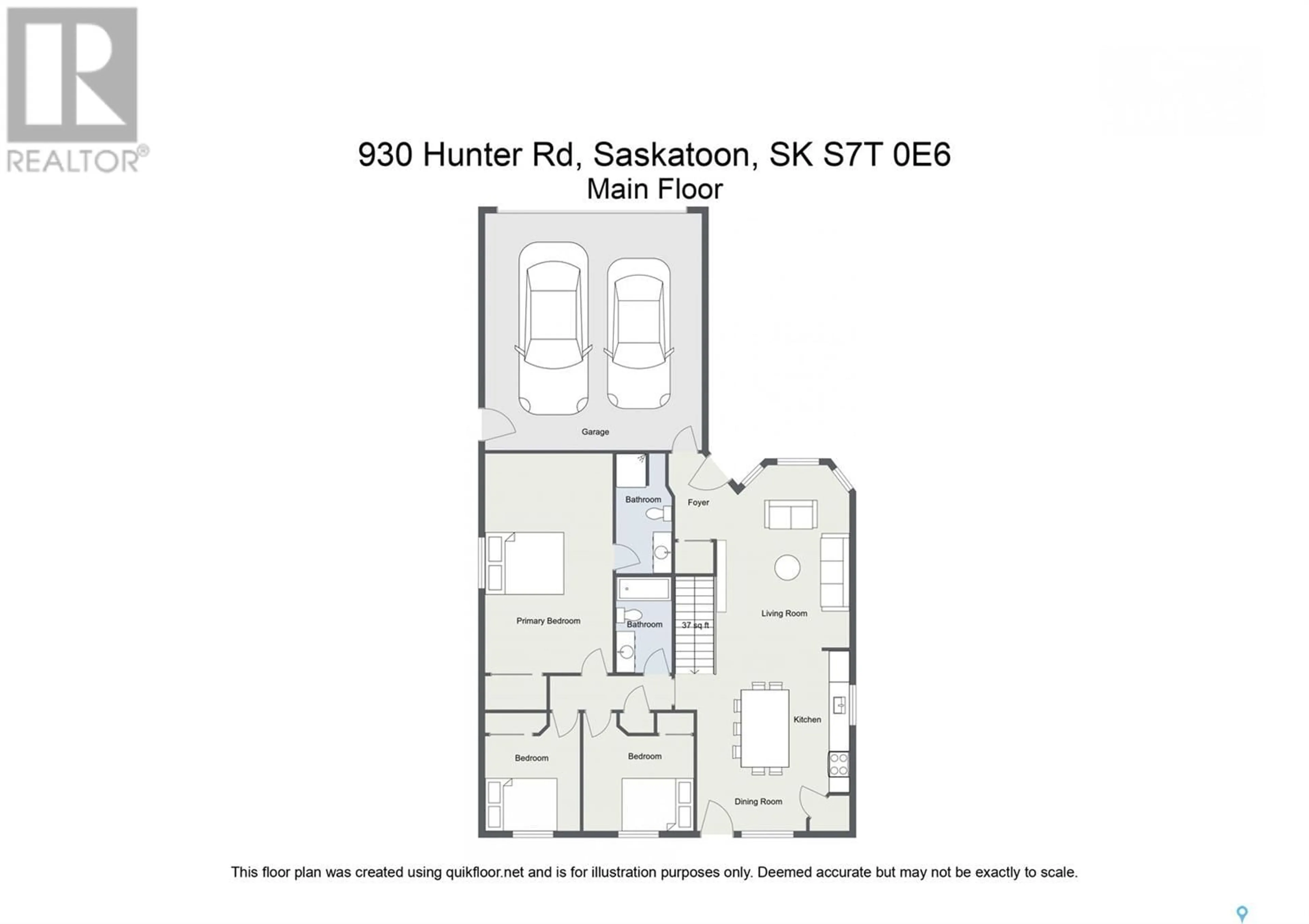 Floor plan for 930 HUNTER ROAD, Saskatoon Saskatchewan S7T0P8