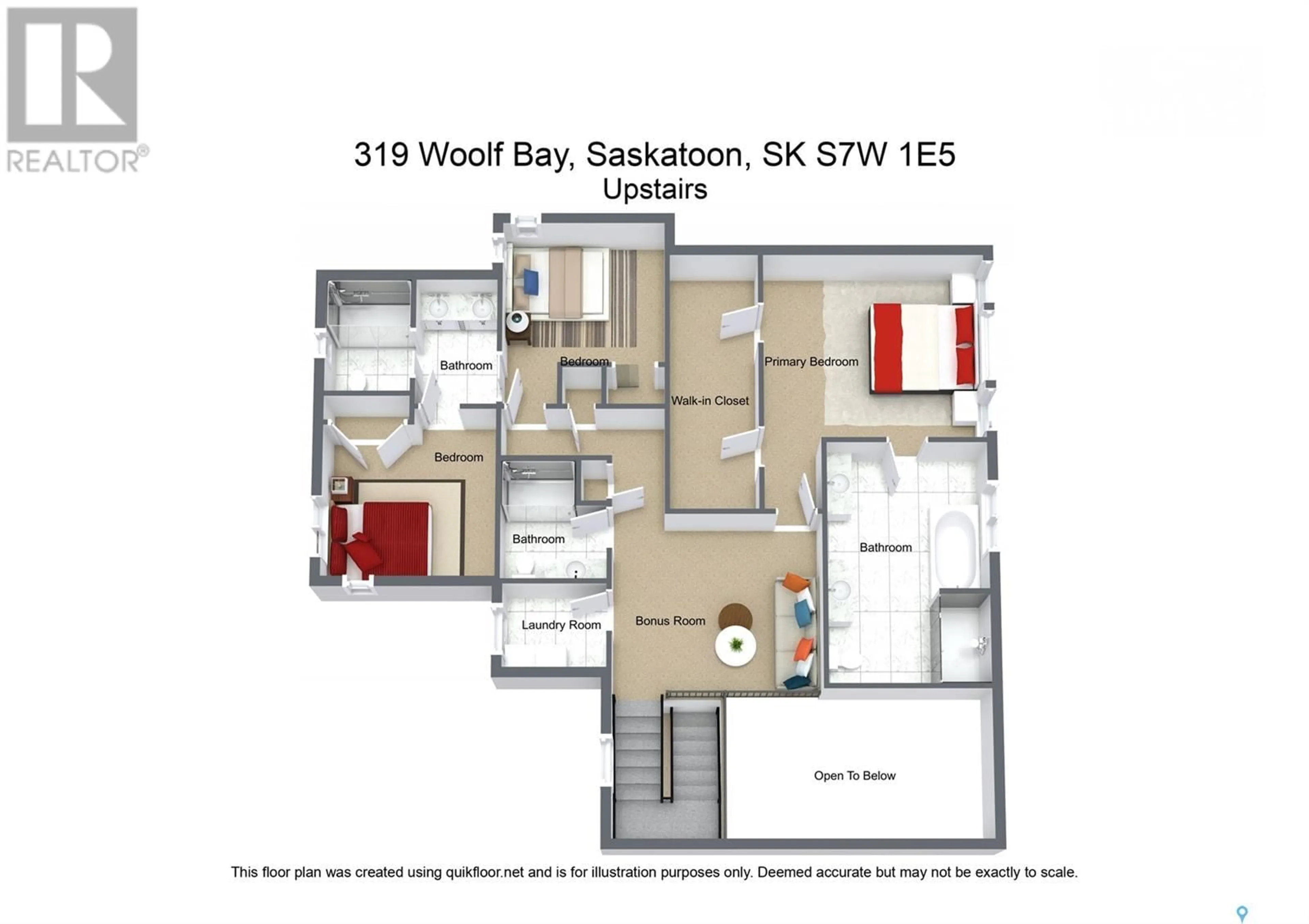 Floor plan for 319 WOOLF BAY, Saskatoon Saskatchewan S7W1E5