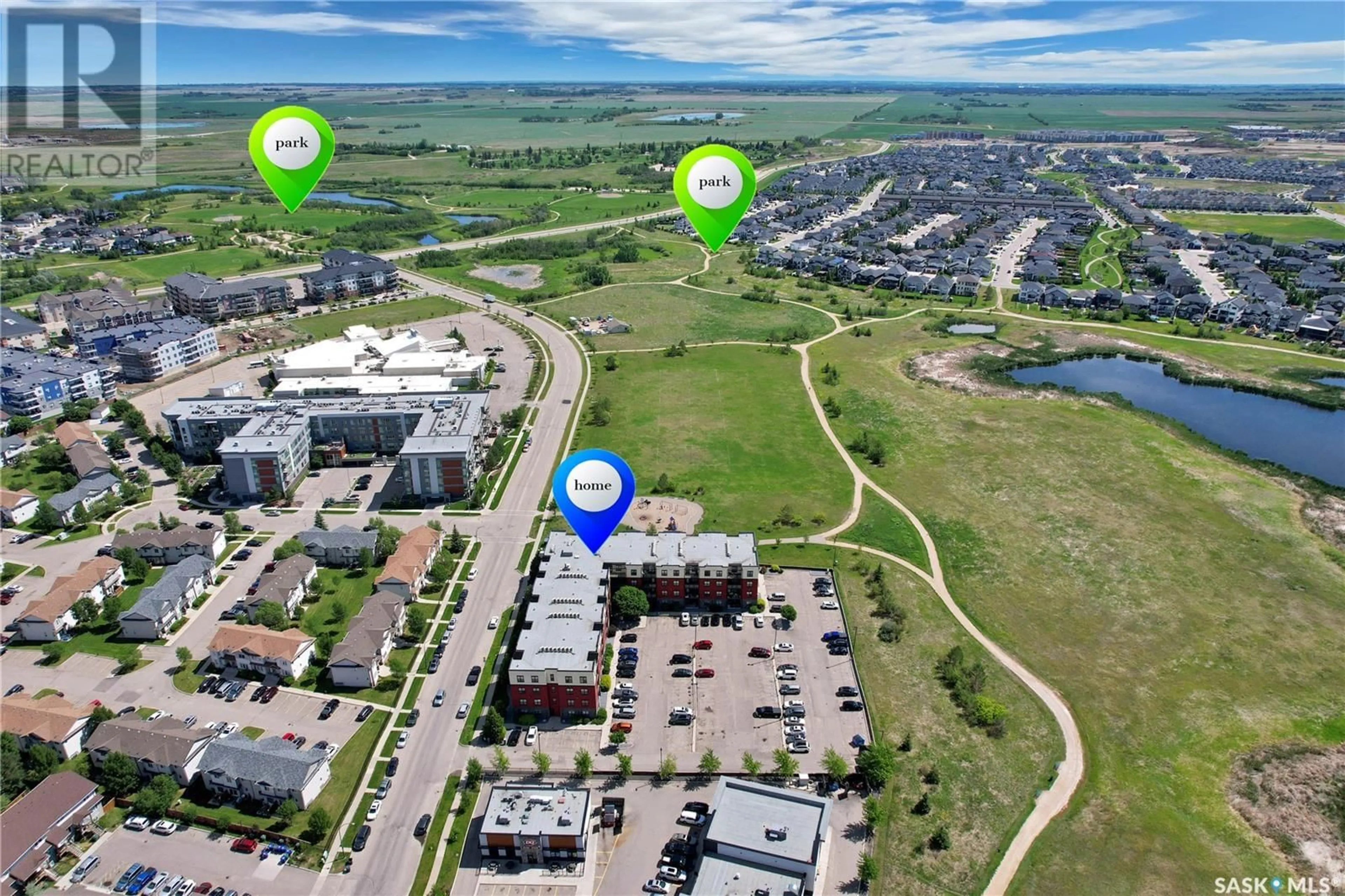 A pic from outside/outdoor area/front of a property/back of a property/a pic from drone, unknown for 230 - 303 SLIMMON ROAD, Saskatoon Saskatchewan S7V0B3