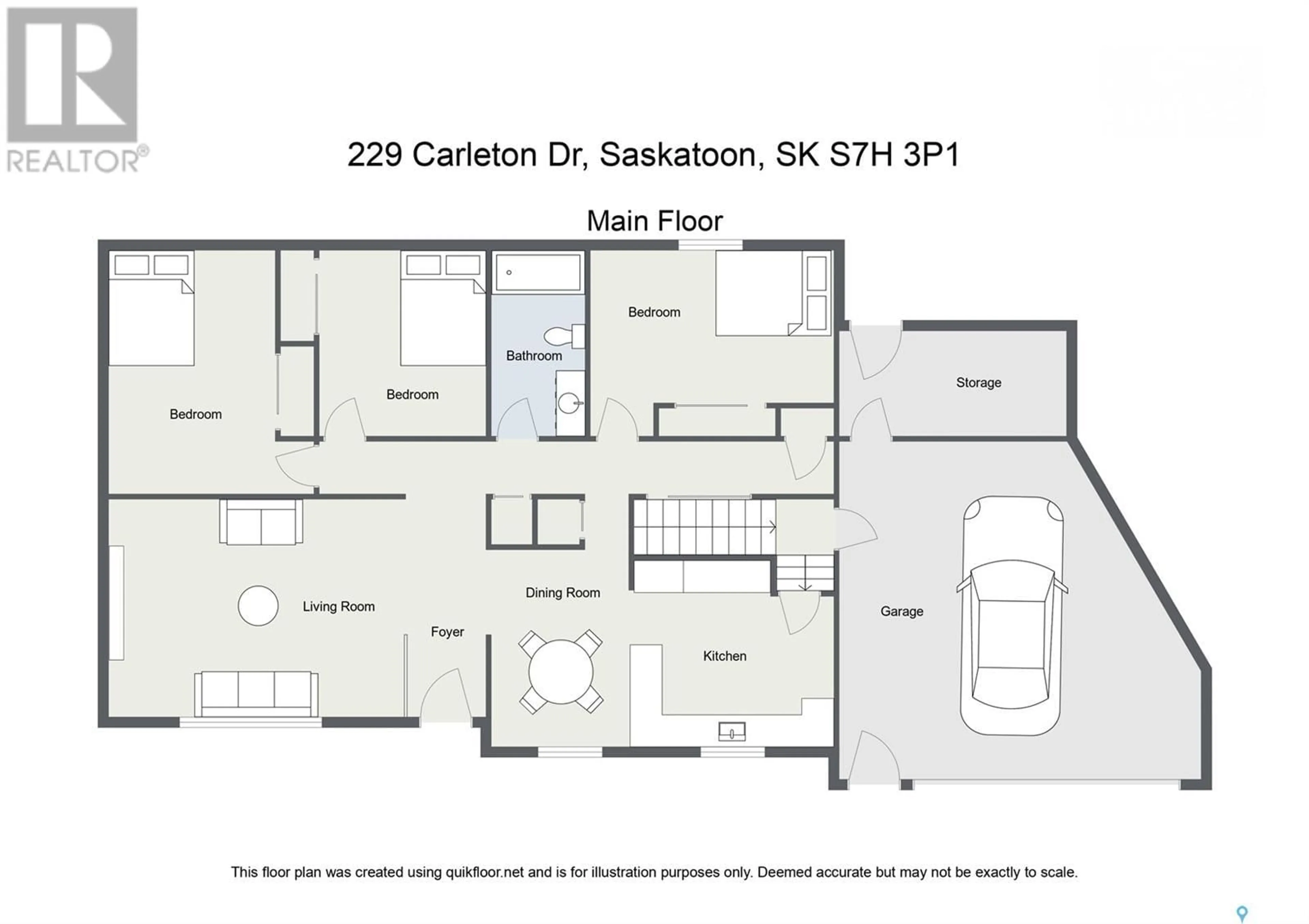 Floor plan for 229 CARLETON DRIVE, Saskatoon Saskatchewan S7H3P1