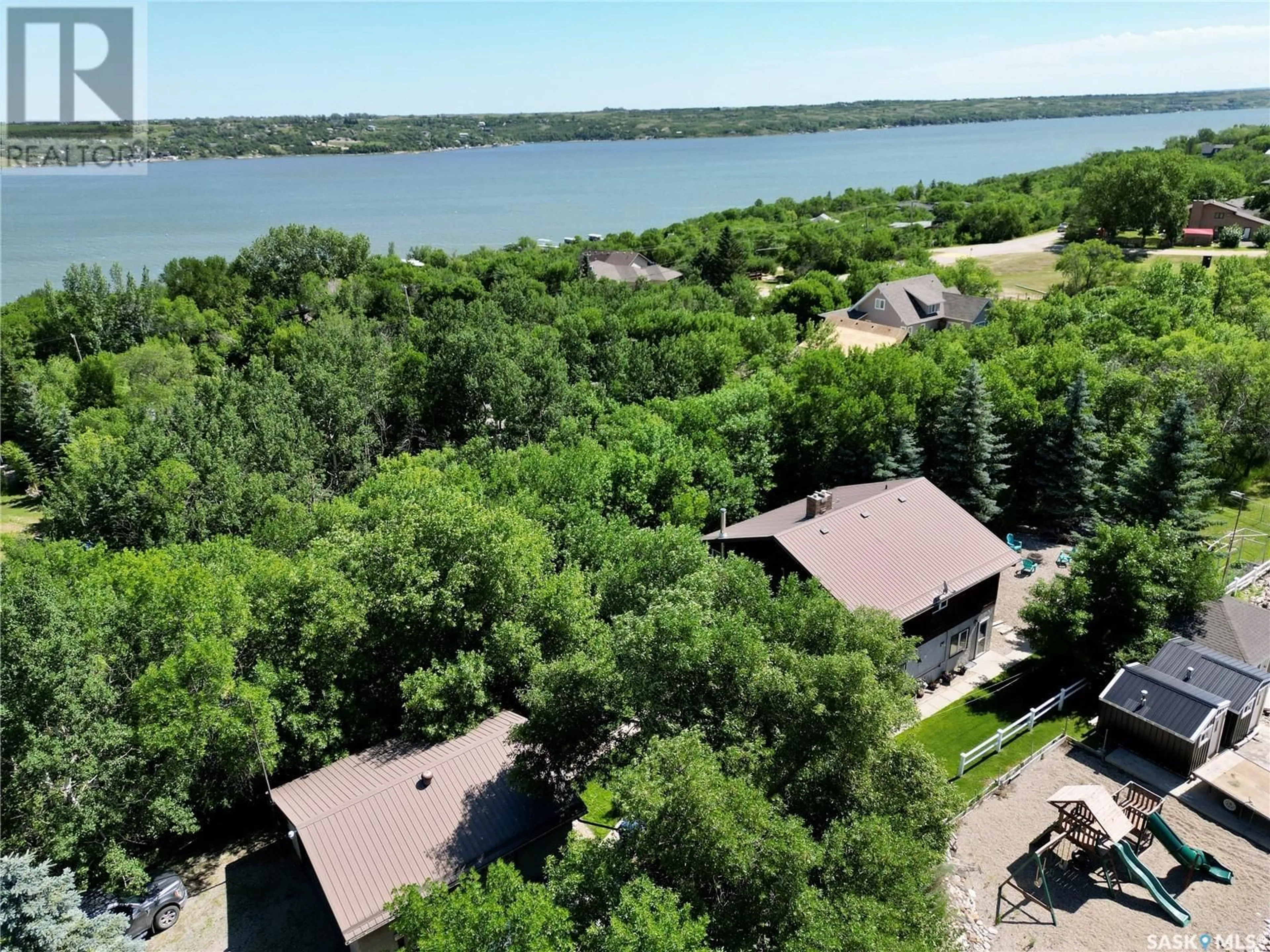 A pic from outside/outdoor area/front of a property/back of a property/a pic from drone, water/lake/river/ocean view for 250 6TH STREET, Buena Vista Saskatchewan S2V1B1