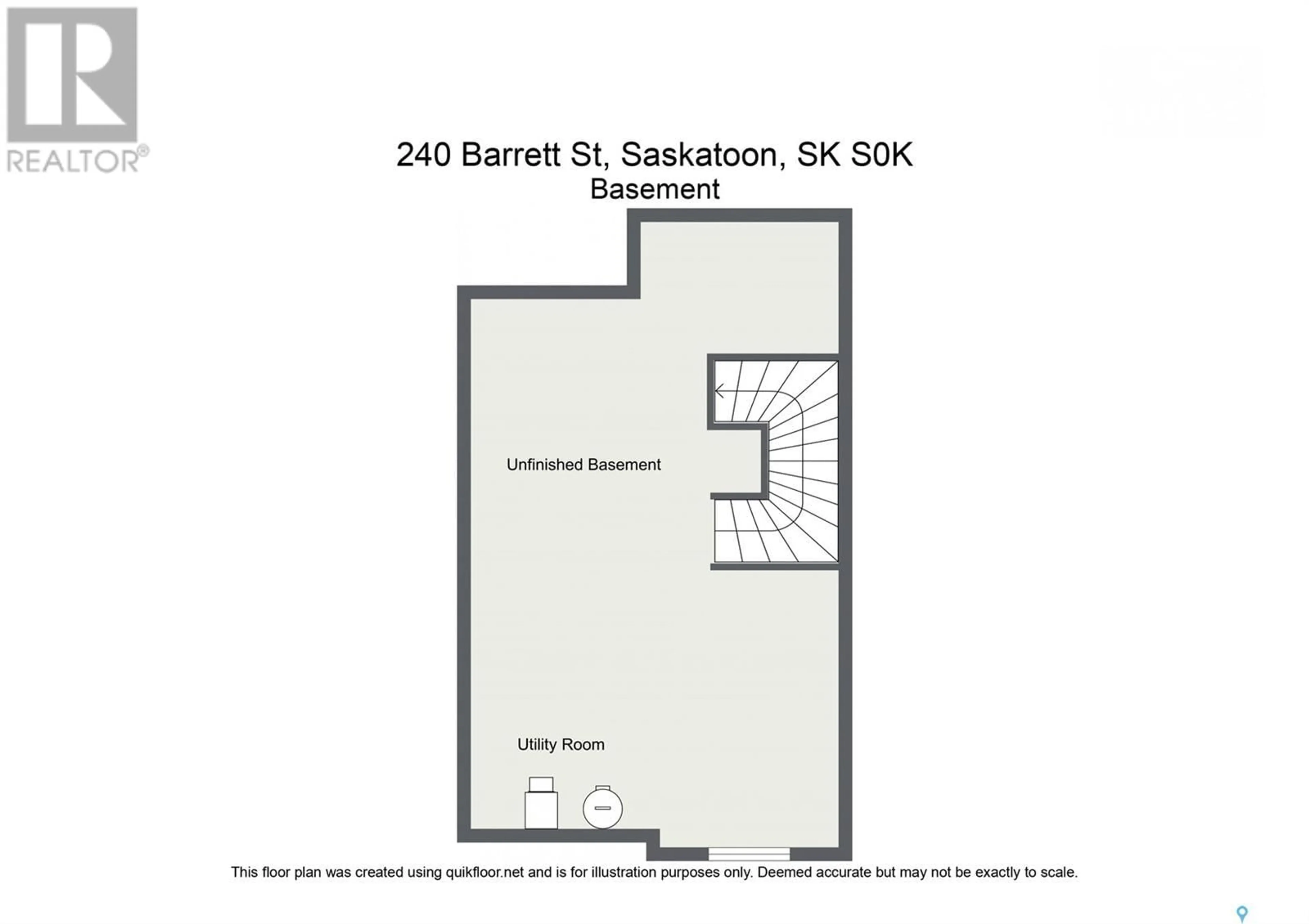 Floor plan for 240 BARRETT STREET, Saskatoon Saskatchewan S7W1C7