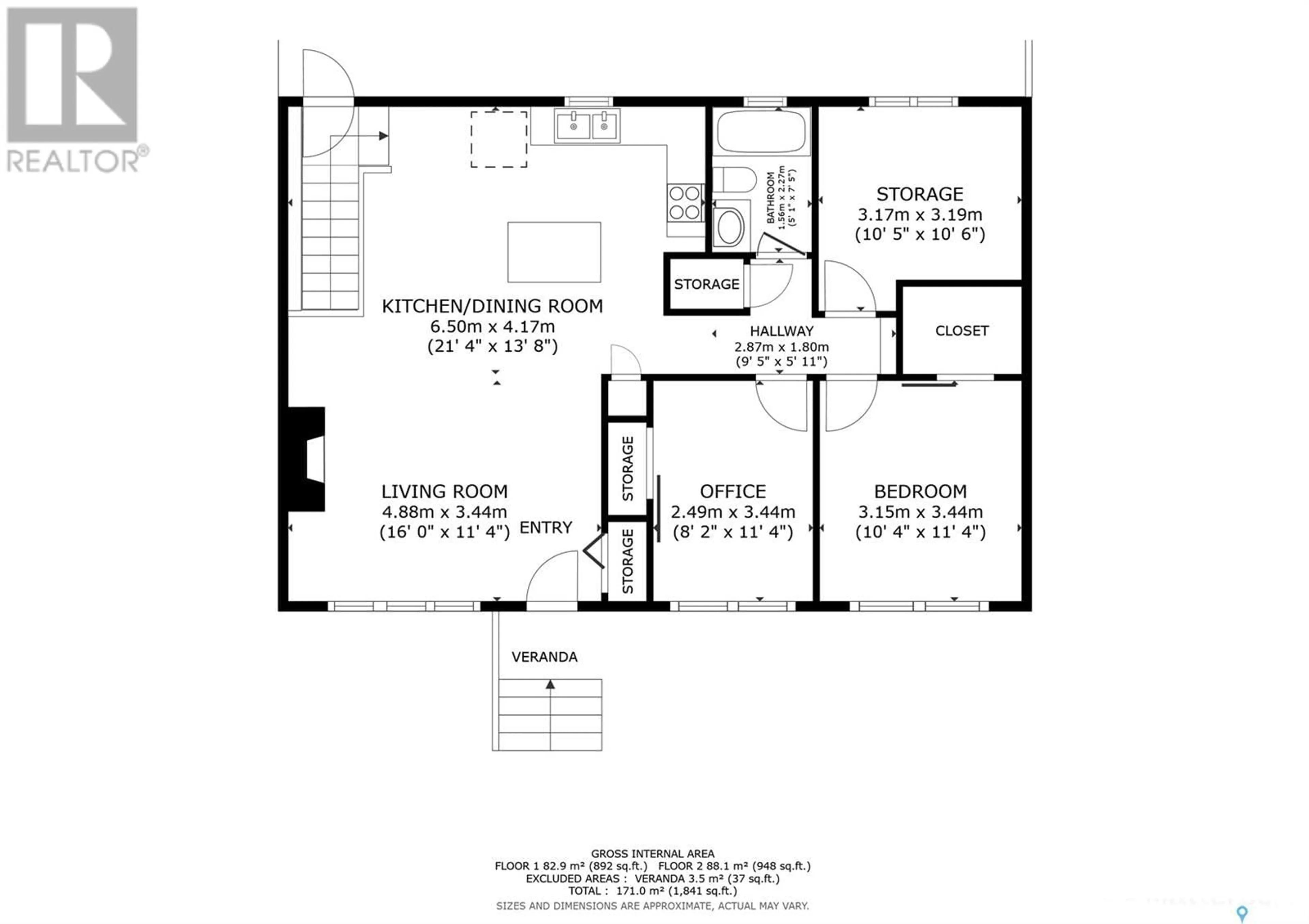 Floor plan for 1050 GRAYSON CRESCENT, Moose Jaw Saskatchewan S6H3G1