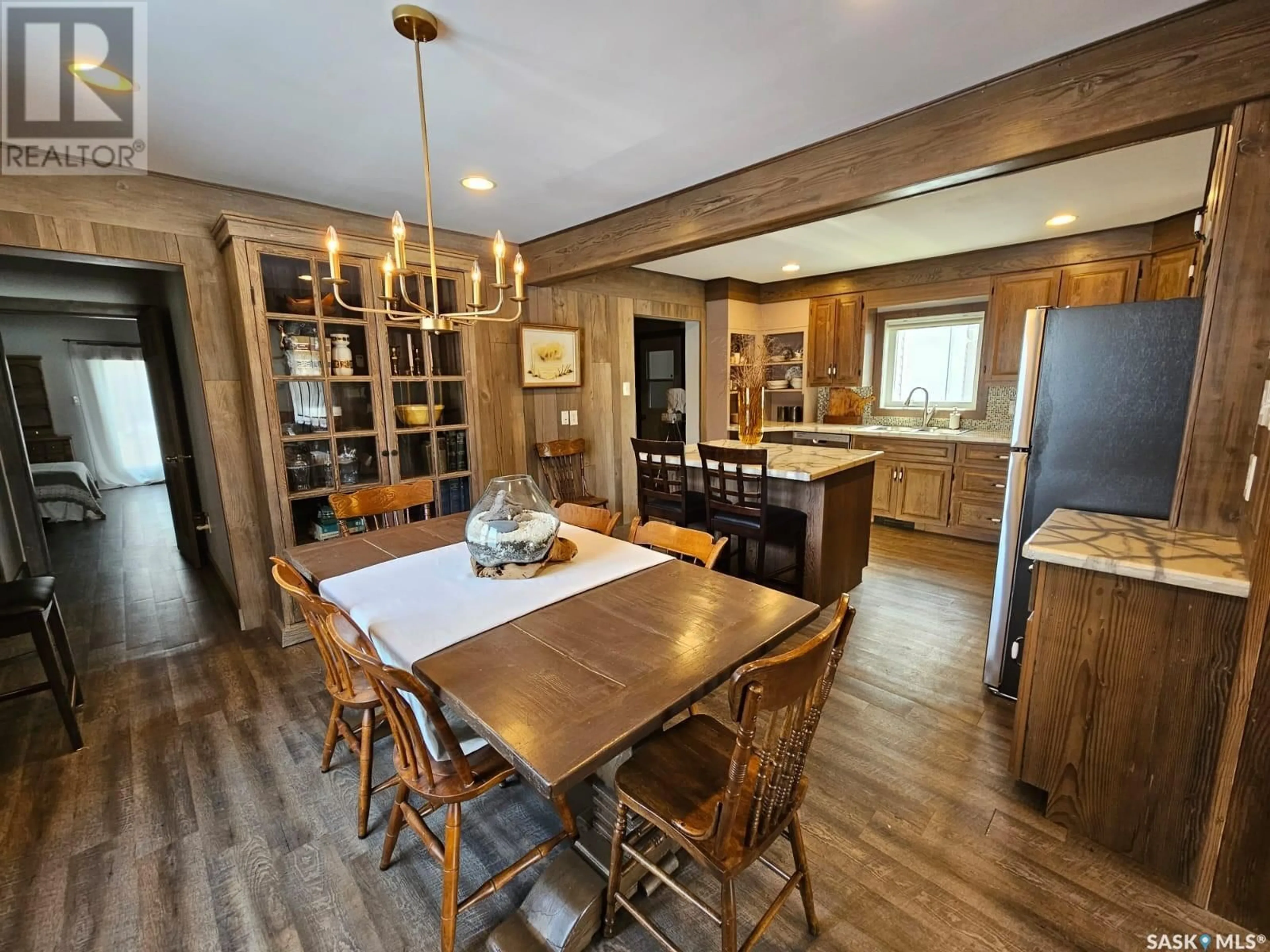 Open concept kitchen, wood/laminate floor for 507 PHEASANT STREET, Grenfell Saskatchewan S0G2B0