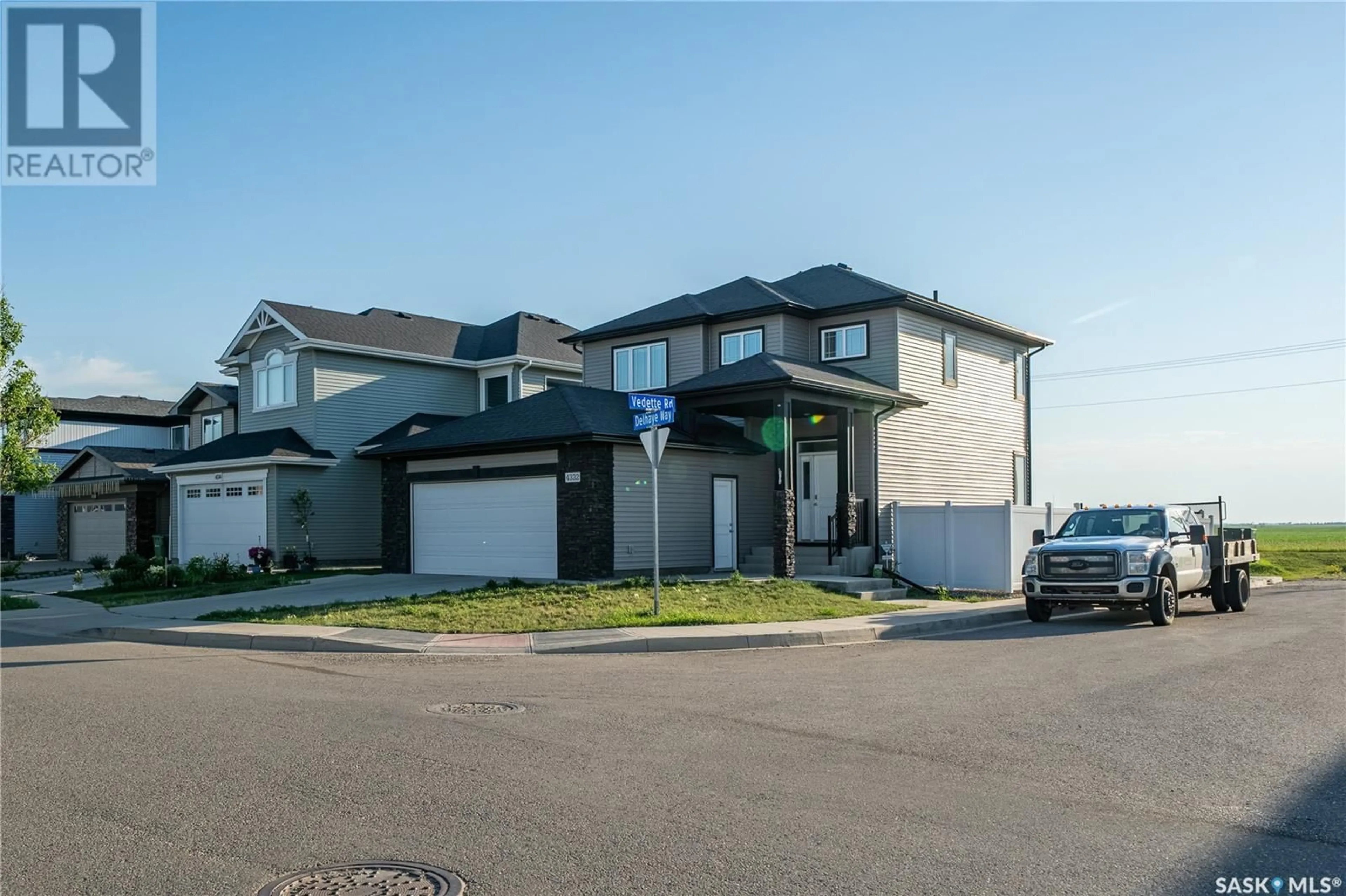 Home with vinyl exterior material, street for 4332 DELHAYE WAY, Regina Saskatchewan S4W0P8