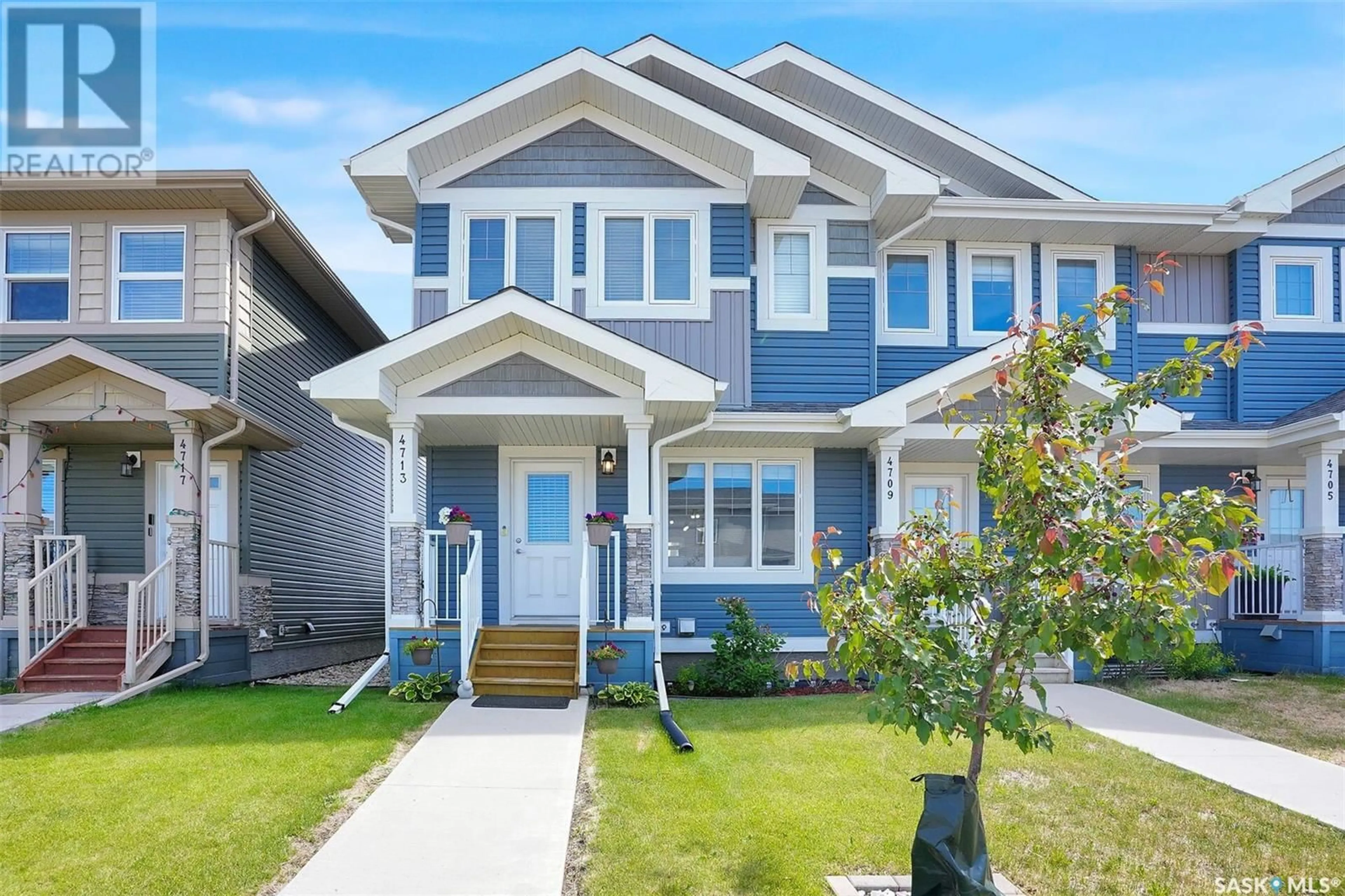 Home with vinyl exterior material, street for E - 4713 PRIMROSE GREEN DRIVE, Regina Saskatchewan S4V3K9