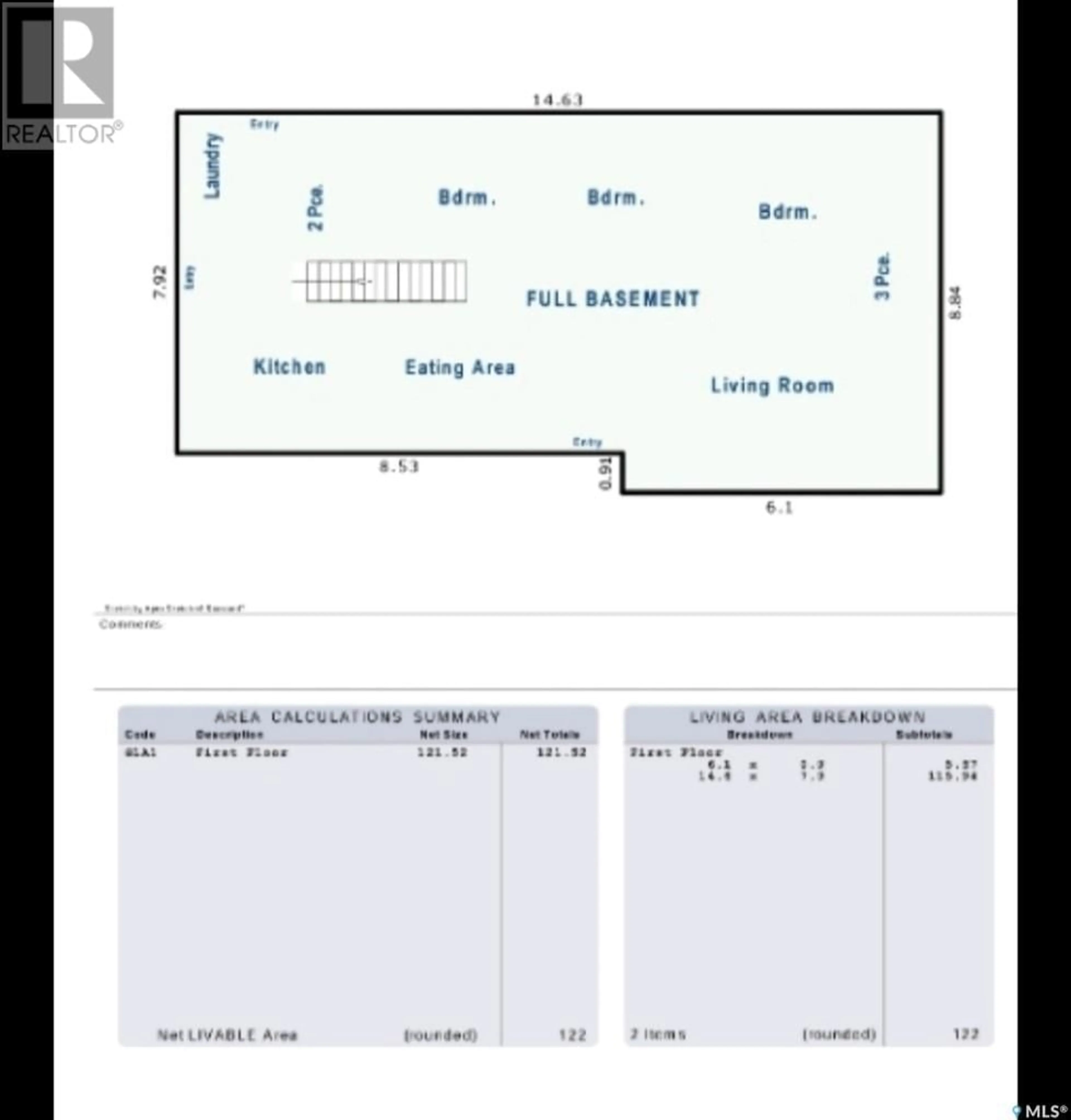 Floor plan for 54 BUTTERCUP CRESCENT, Moose Jaw Saskatchewan S6J1A4