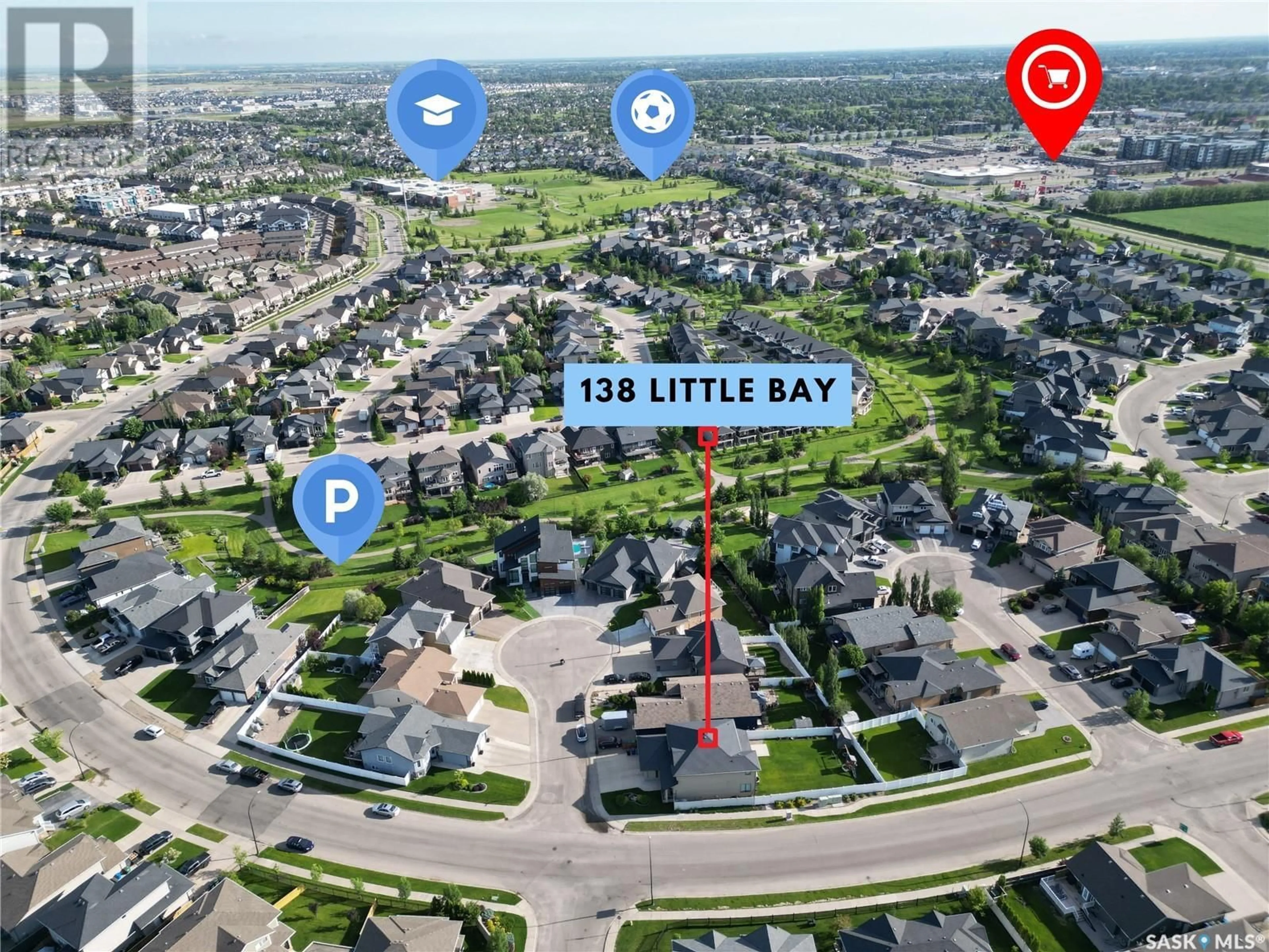 A pic from outside/outdoor area/front of a property/back of a property/a pic from drone, street for 138 LITTLE BAY, Saskatoon Saskatchewan S7W0C6