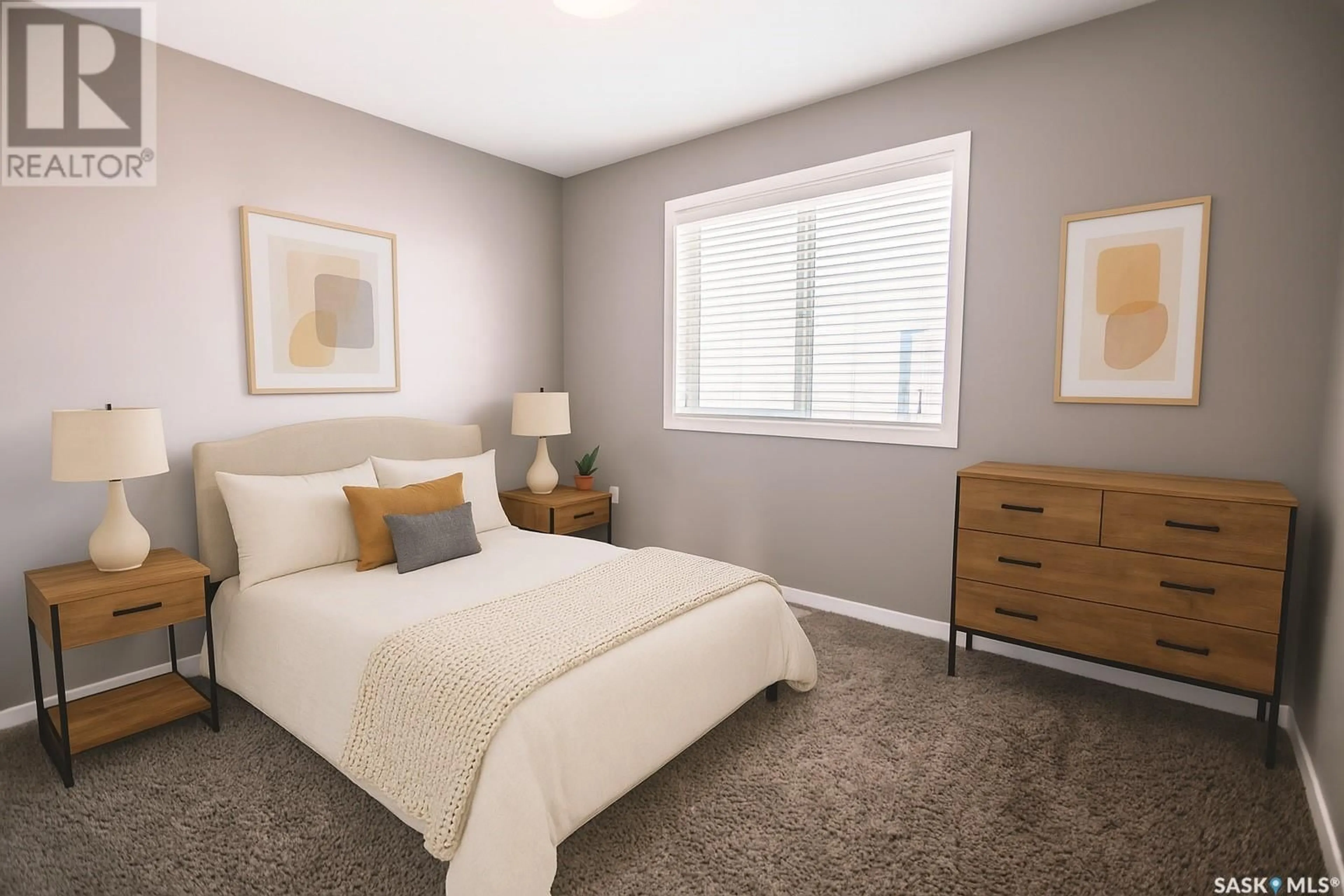 Bedroom with bed, carpet floor for 25 5004 JAMES HILL ROAD, Regina Saskatchewan S4W0E8