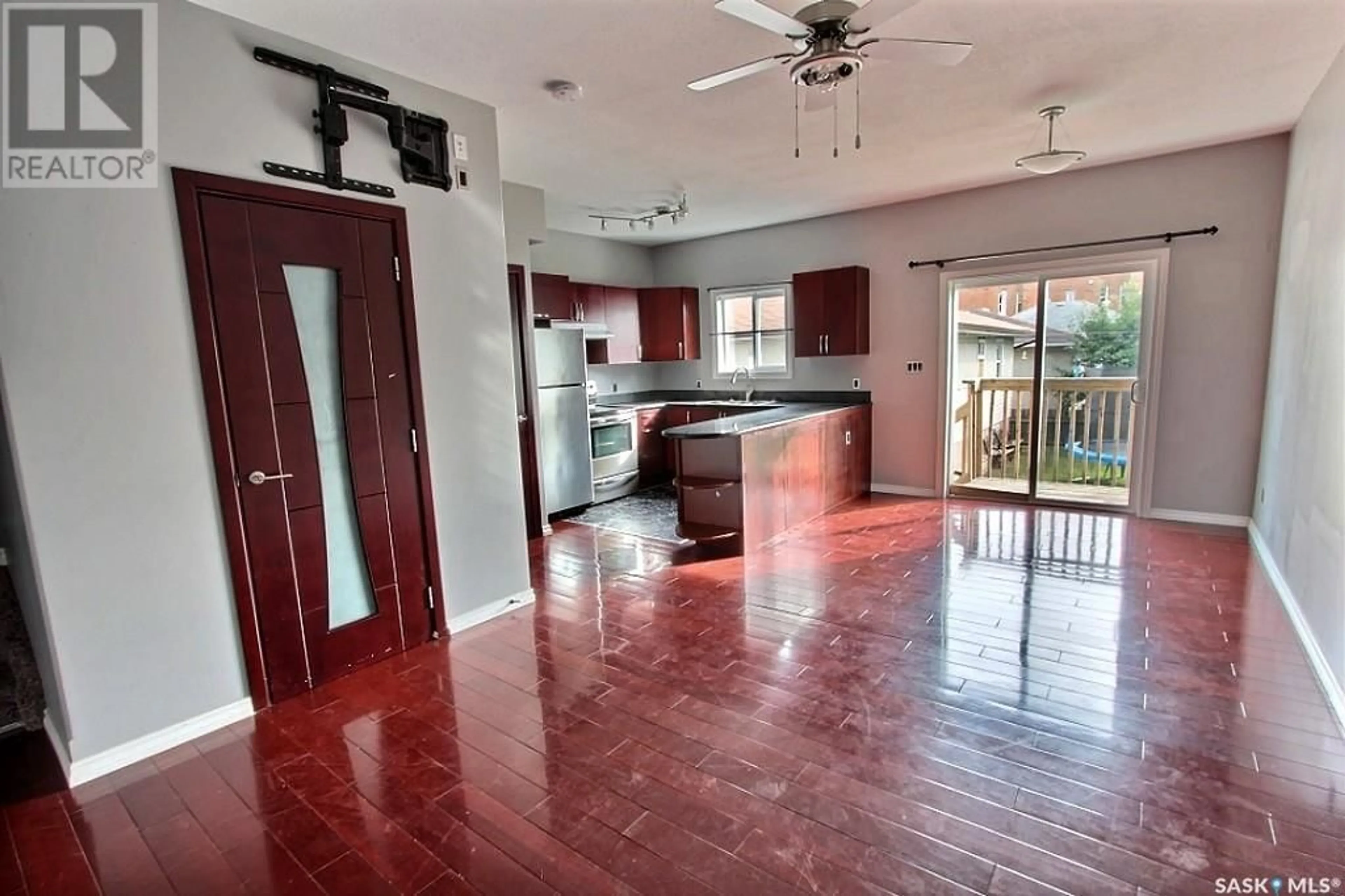 Open concept kitchen, wood/laminate floor for 201 10TH STREET, Prince Albert Saskatchewan S6V0Y8
