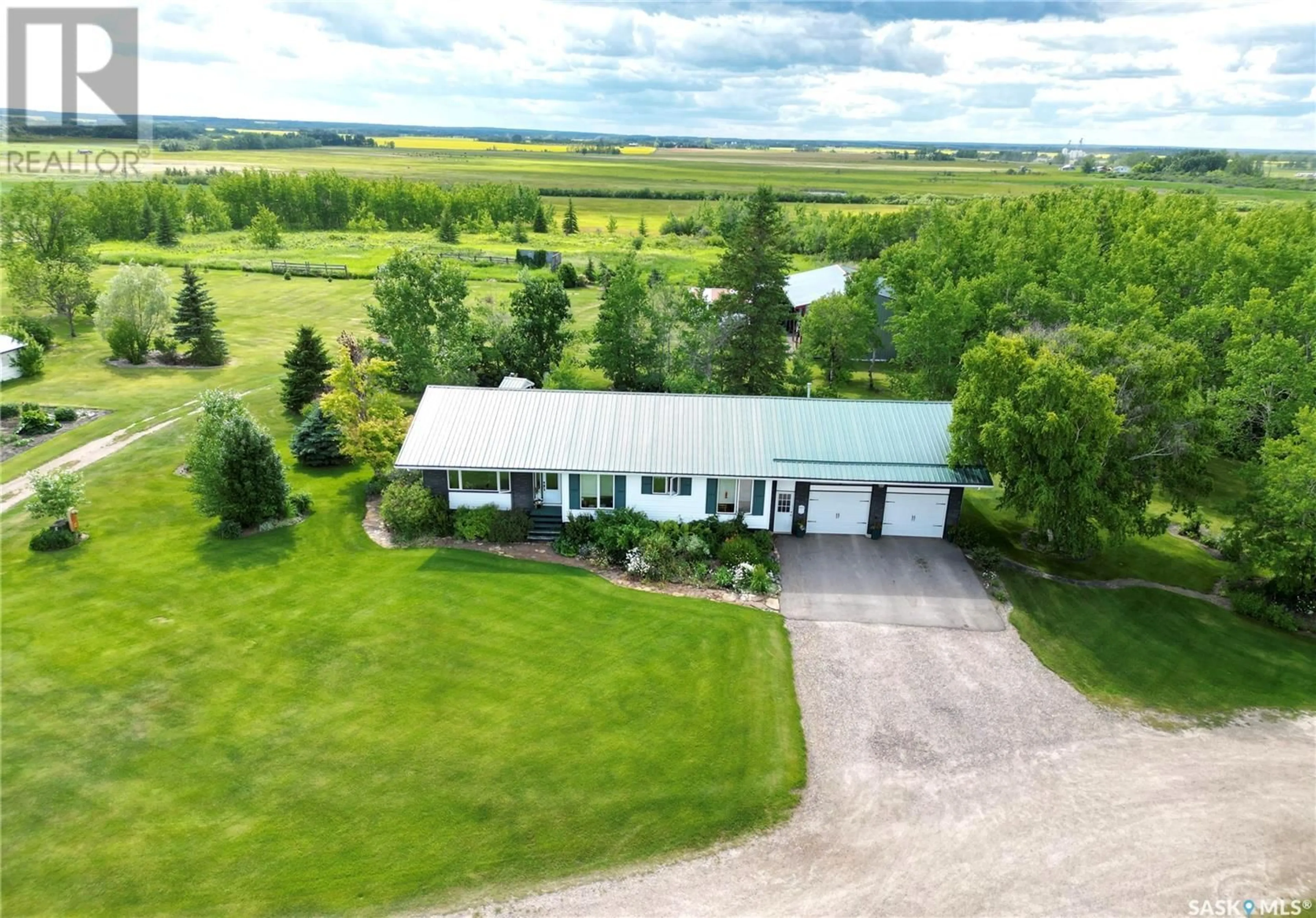 A pic from outside/outdoor area/front of a property/back of a property/a pic from drone, water/lake/river/ocean view for 39.1 ACRE ACREAGE, Spiritwood Saskatchewan S0J2M0