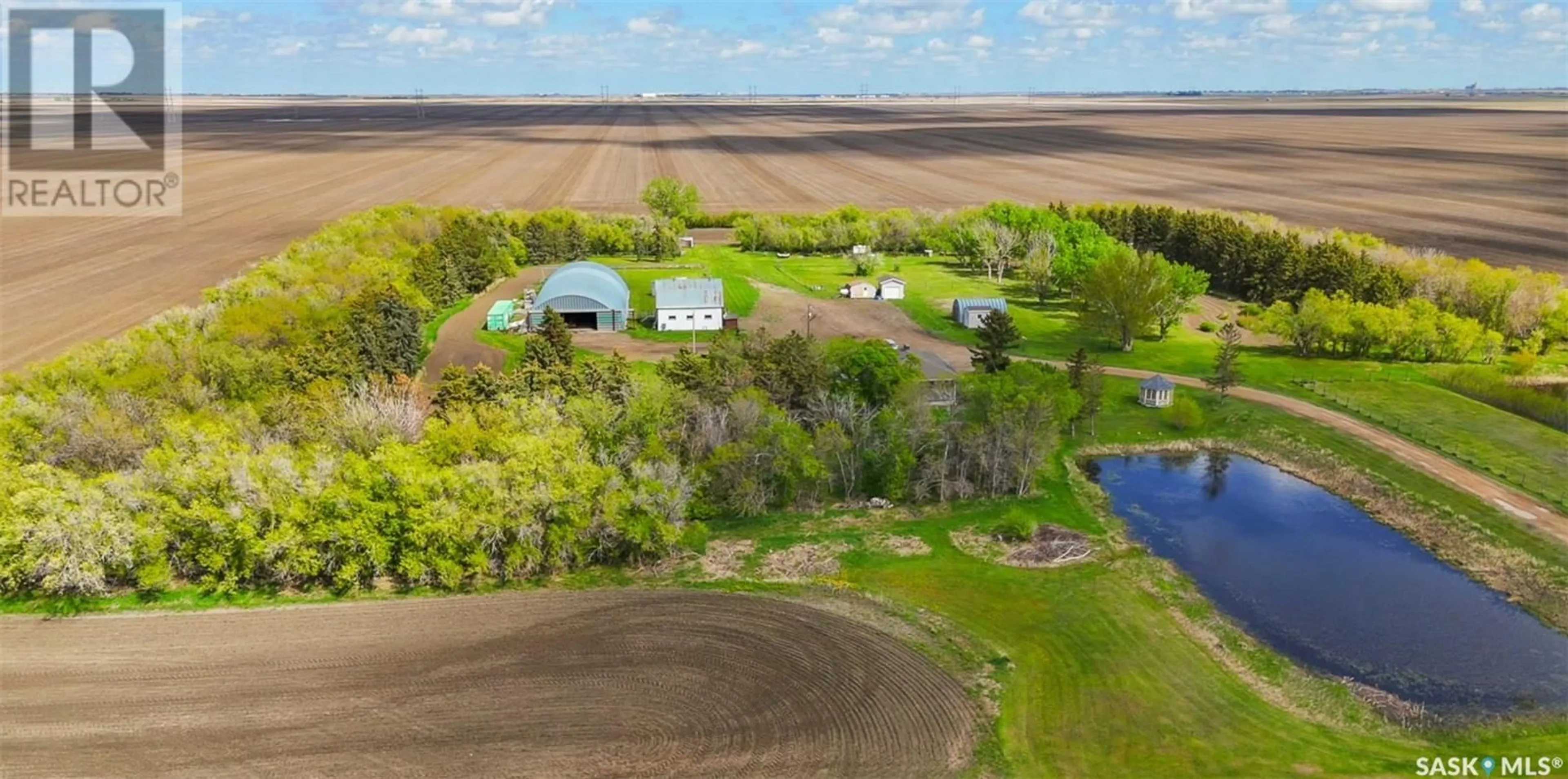 A pic from outside/outdoor area/front of a property/back of a property/a pic from drone, water/lake/river/ocean view for BLAGER ACREAGE, Moose Jaw Rm No. 161 Saskatchewan S6H7K7